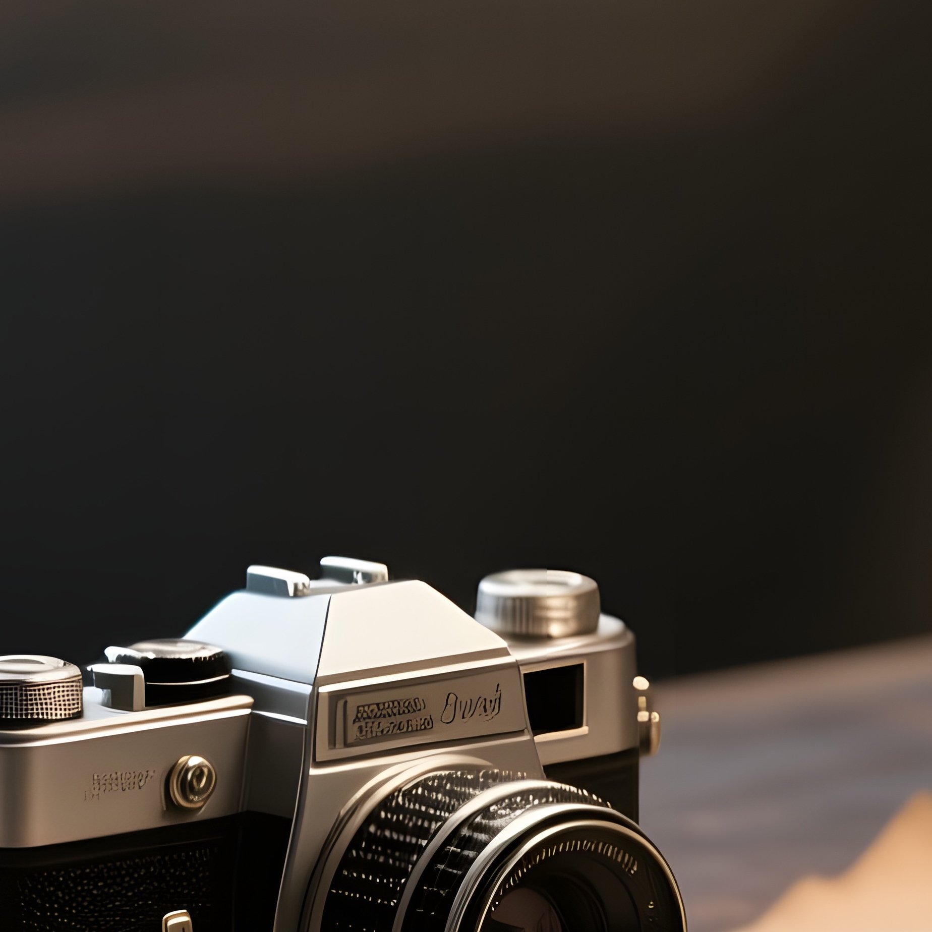 A Quiet Attic Desk Under A Single Bulb, Holding An Open Vintage Camera, A Stack Of Black‑And‑White - Full Resolution Quality Preview