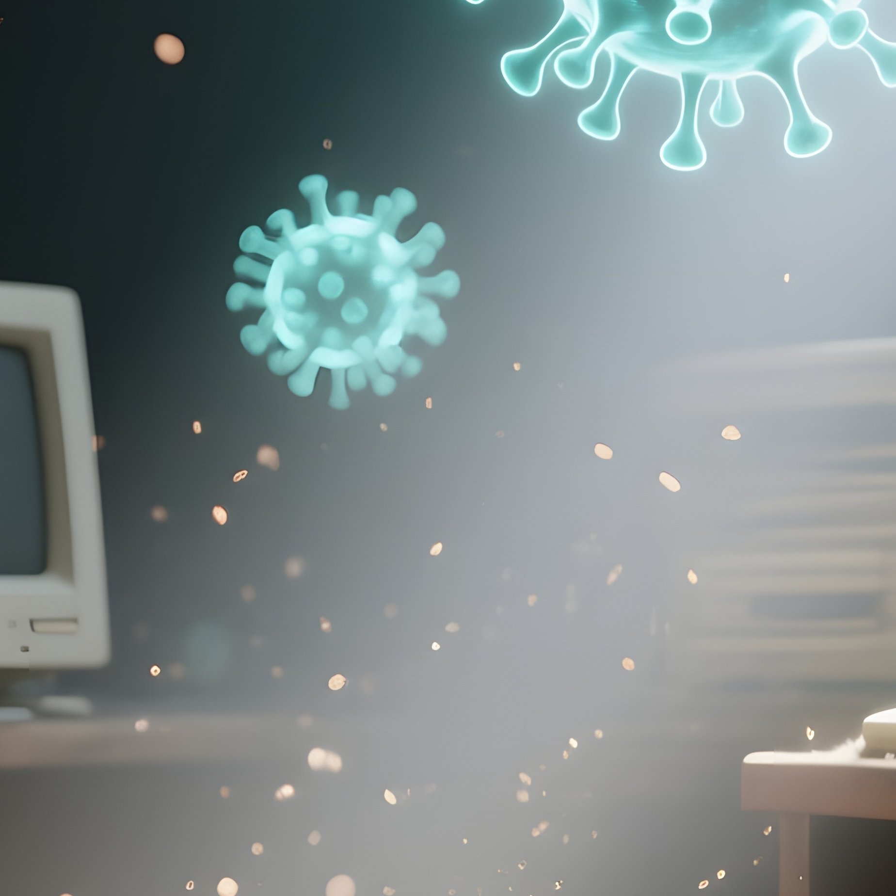 A Quiet Attic Filled With Vintage Radios And Old Computers, Dust Motes Illuminated By A Single - Full Resolution Quality Preview