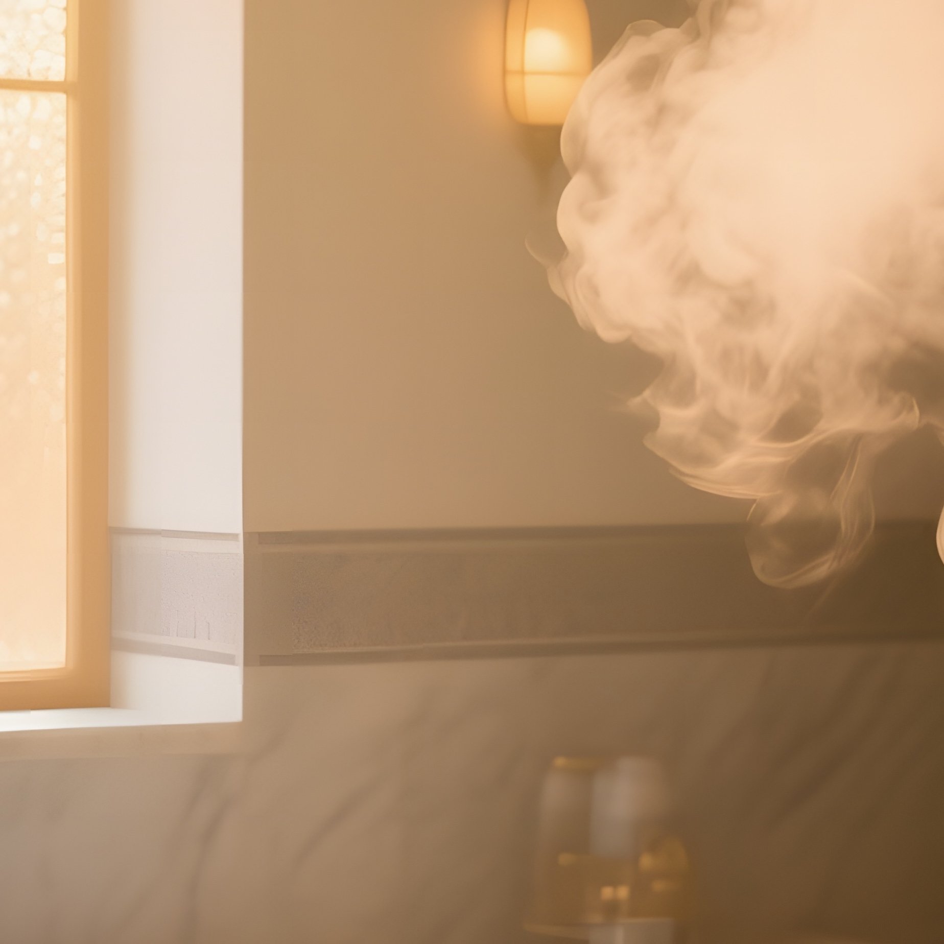 A Quiet Early‑Morning Scene Inside A Traditional Turkish Bathhouse, Steam Curling Above Marble - Full Resolution Quality Preview