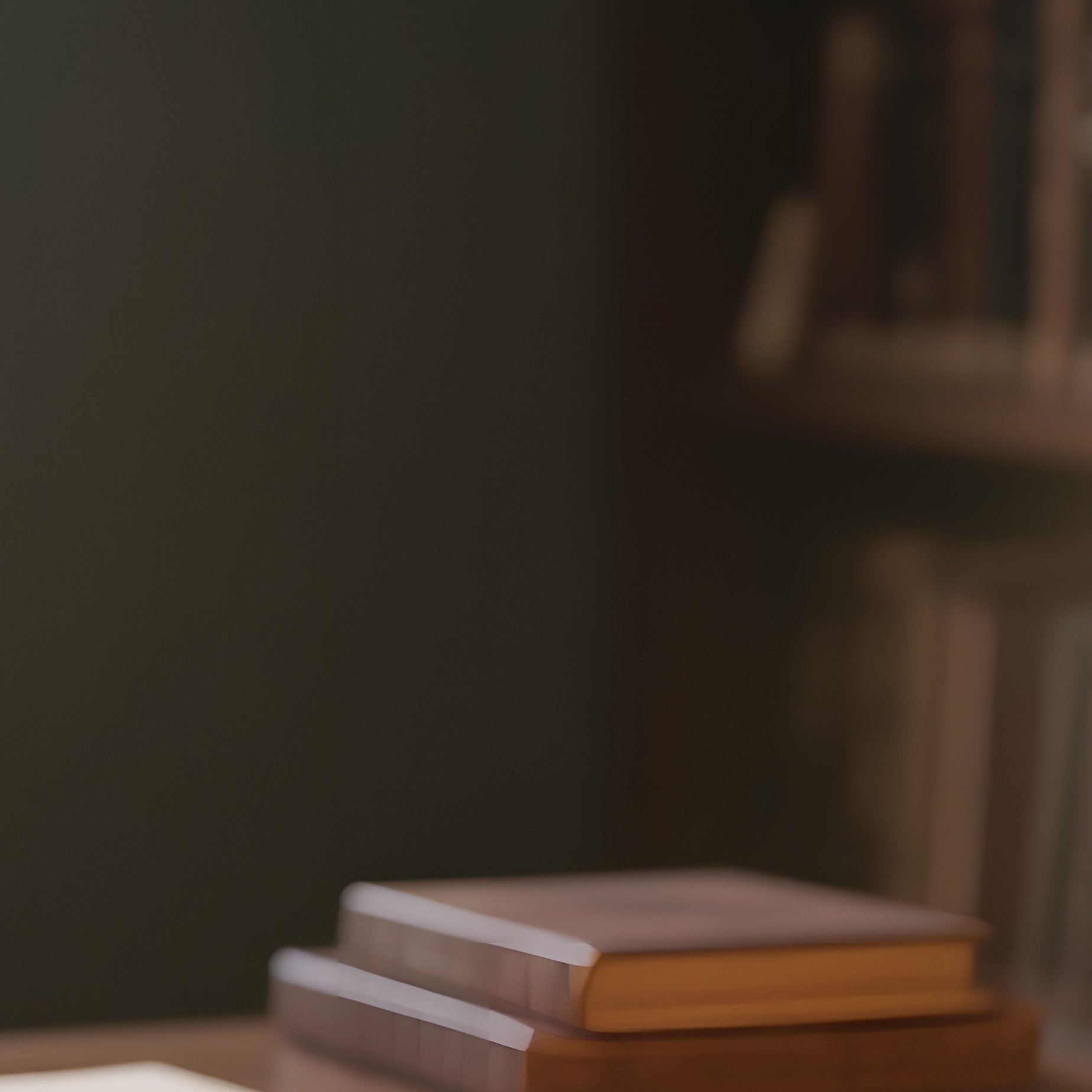 A Quiet Library Alcove With A Vintage Wooden Desk, An Open Book Beside A Small Terrarium Housing A - Full Resolution Quality Preview