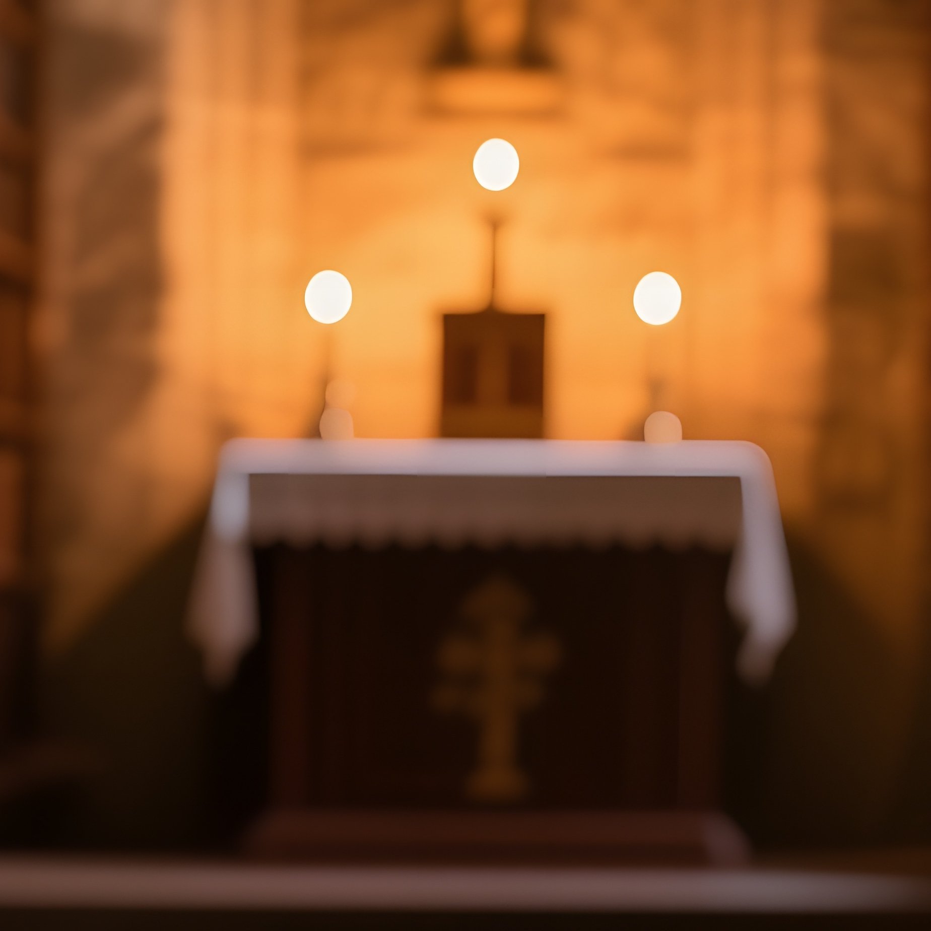 A Quiet Monastery Library Altar Tucked Between Shelves Soft Lamplight Highlighting A Vellum Scroll - Full Resolution Quality Preview