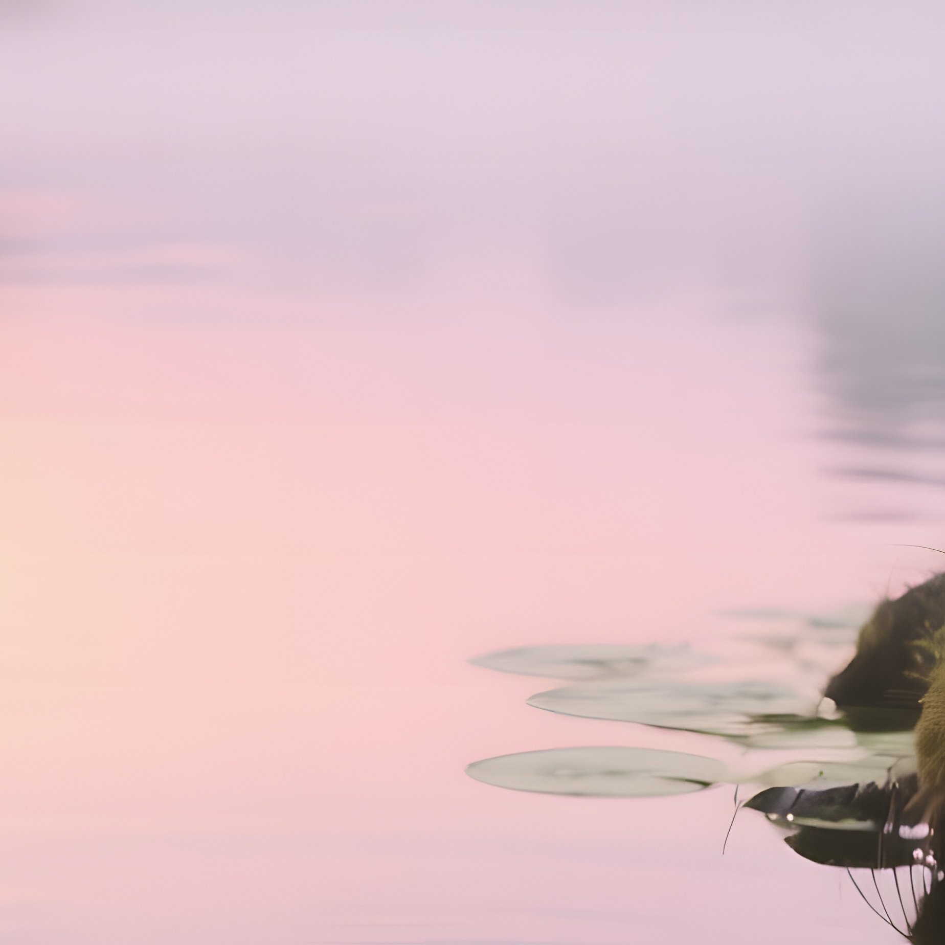 A Quiet Riverbank At Sunrise Where The Frog Prince Watches Koi Fish Swim Beneath Lily Pads, Mist - Full Resolution Quality Preview