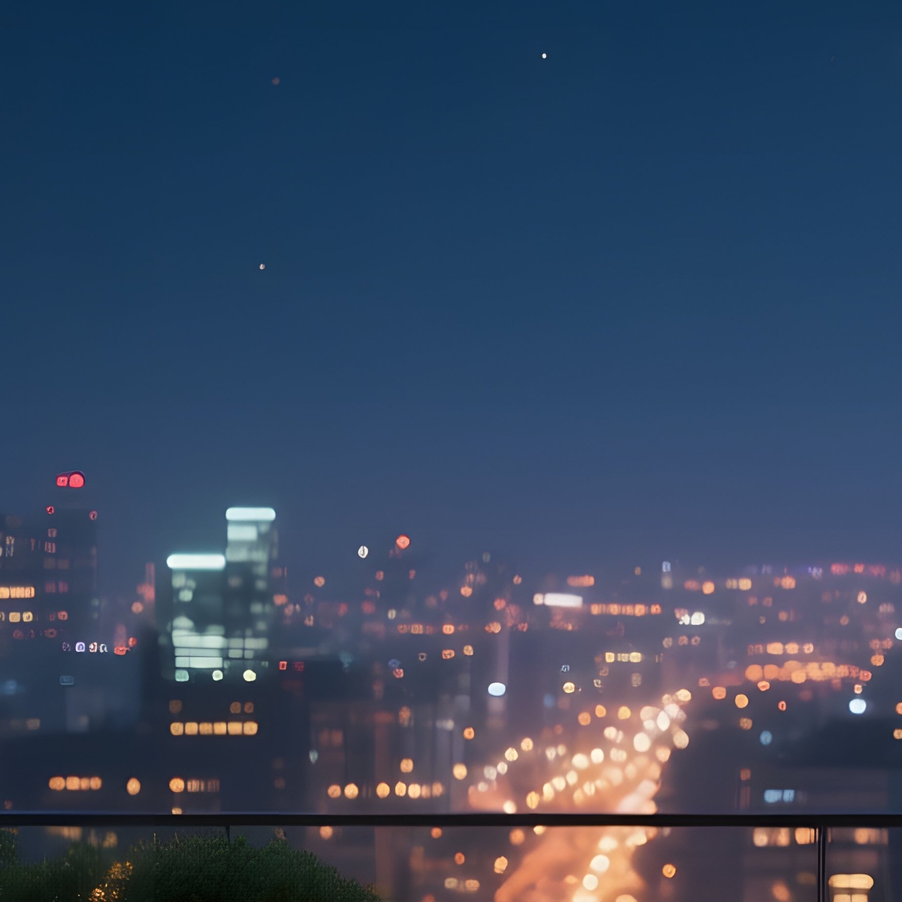 A Quiet Rooftop Garden At Night, Lanterns Hanging From Pergolas Bathing The Space In Gentle Amber, - Full Resolution Quality Preview