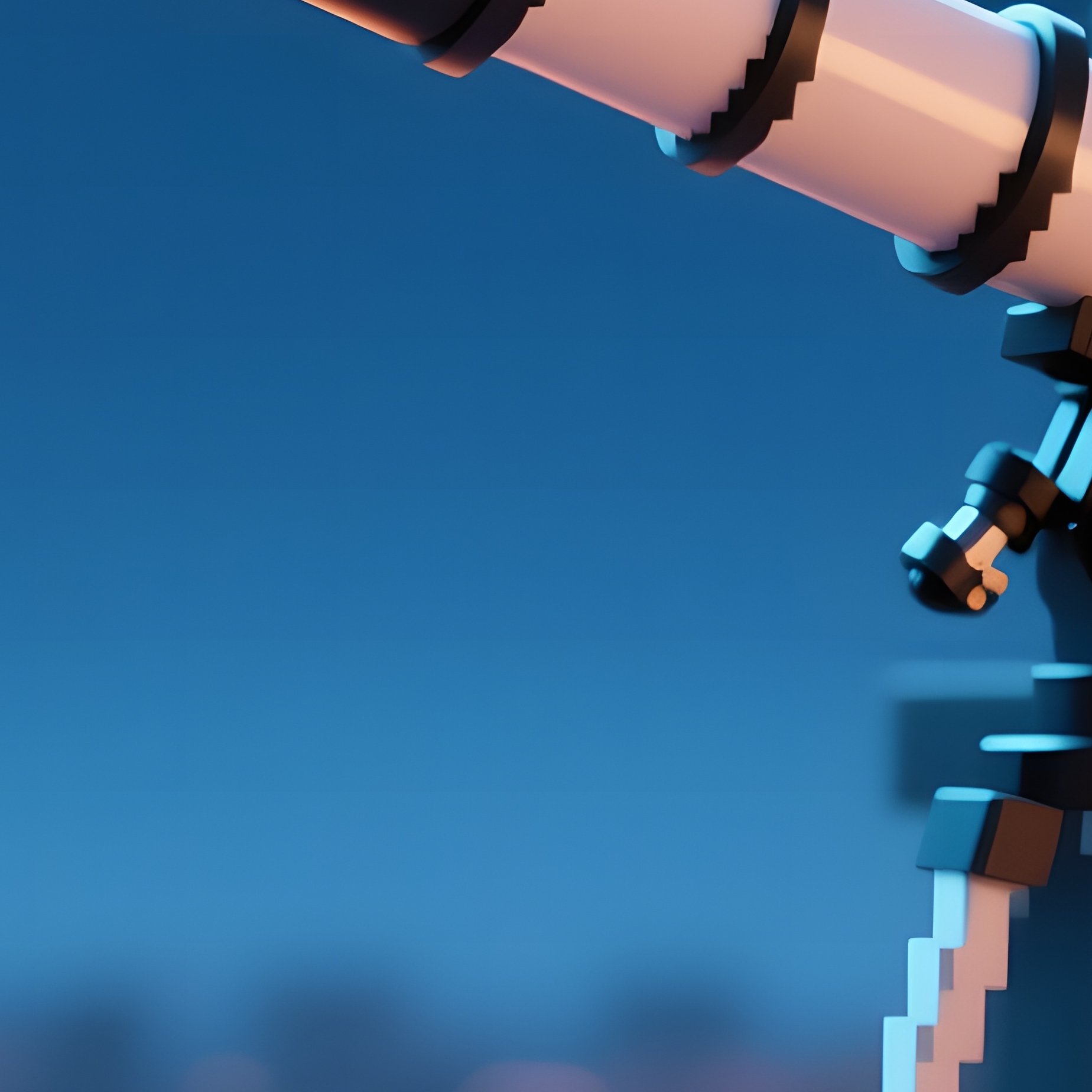 A Quiet Rooftop Observatory Under A Full Moon, Telescope Pointed Skyward, And Cartoon Viruses - Full Resolution Quality Preview