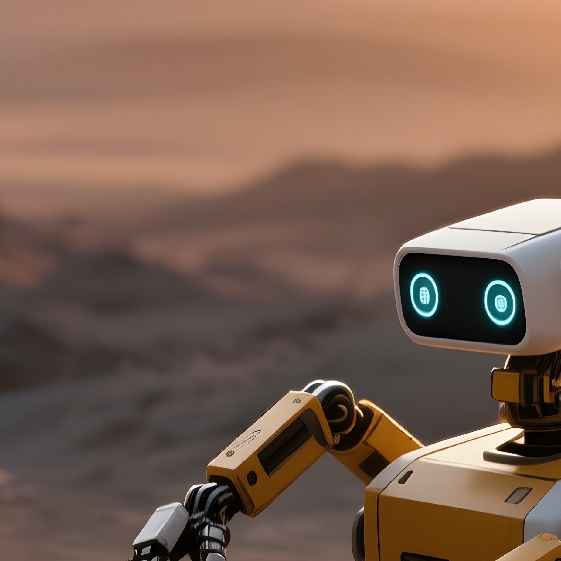 A Quiet Scene Of A Small Autonomous Mining Bot Collecting Ore From A Rugged Asteroid Surface Under - Full Resolution Quality Preview