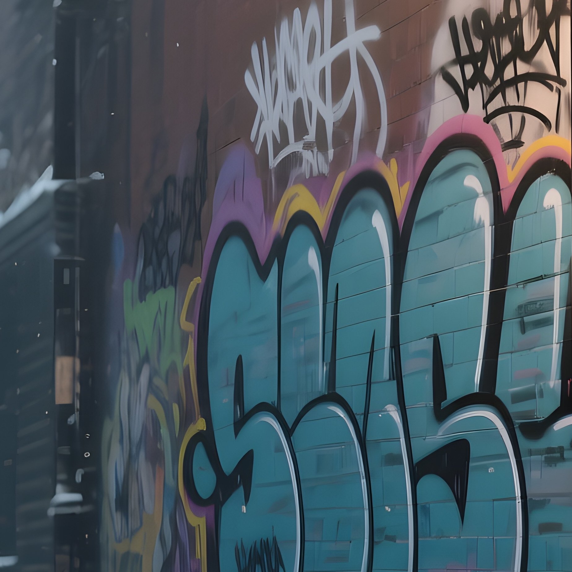 A Quiet Snow Covered Alleyway Behind The Seven Sisters, Illuminated By A Single Flickering - Full Resolution Quality Preview