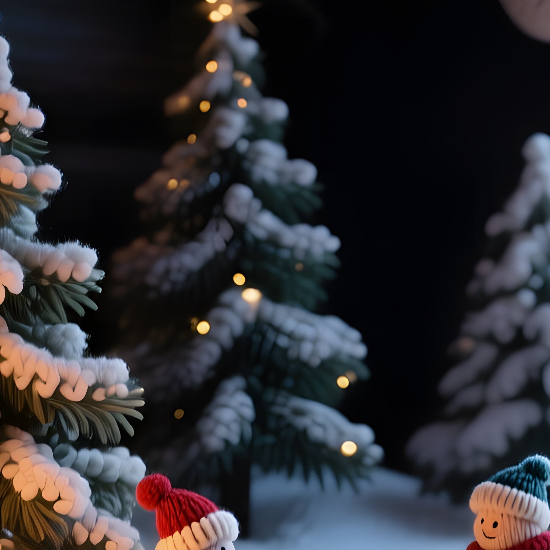 A Quiet Winter Cabin Interior Lit By Candlelight, Where A Hand‑Knitted Wool Christmas Scene - Full Resolution Quality Preview