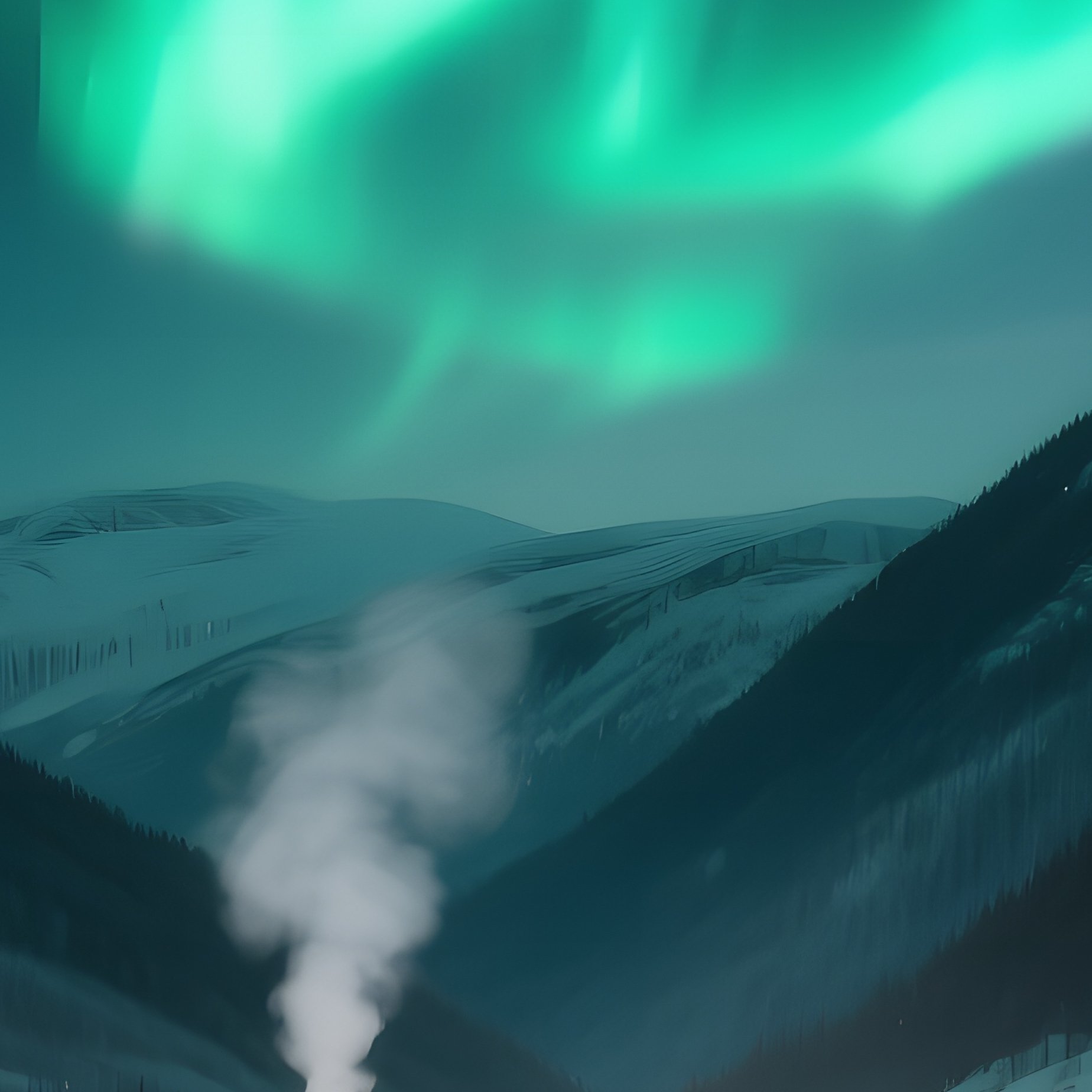 A Quiet Winter Village Nestled In A Valley, Smoke Curling From Stone Chimneys, Streets Dusted With - Full Resolution Quality Preview