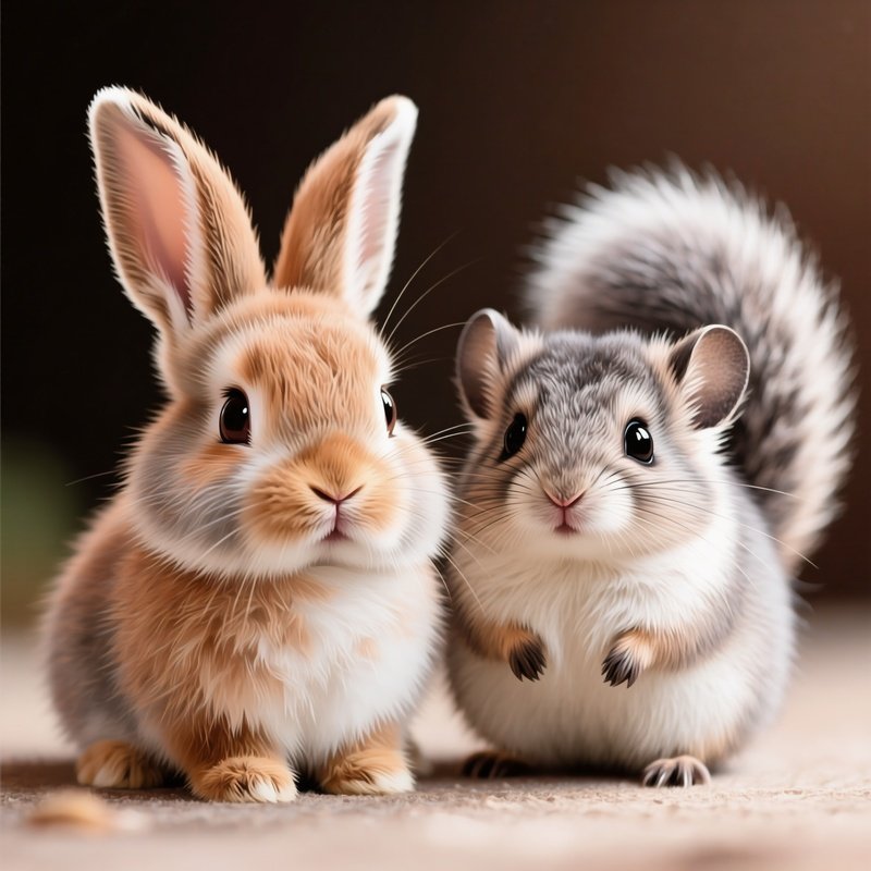 A Rabbit Chinchilla Portrait In Digital Art