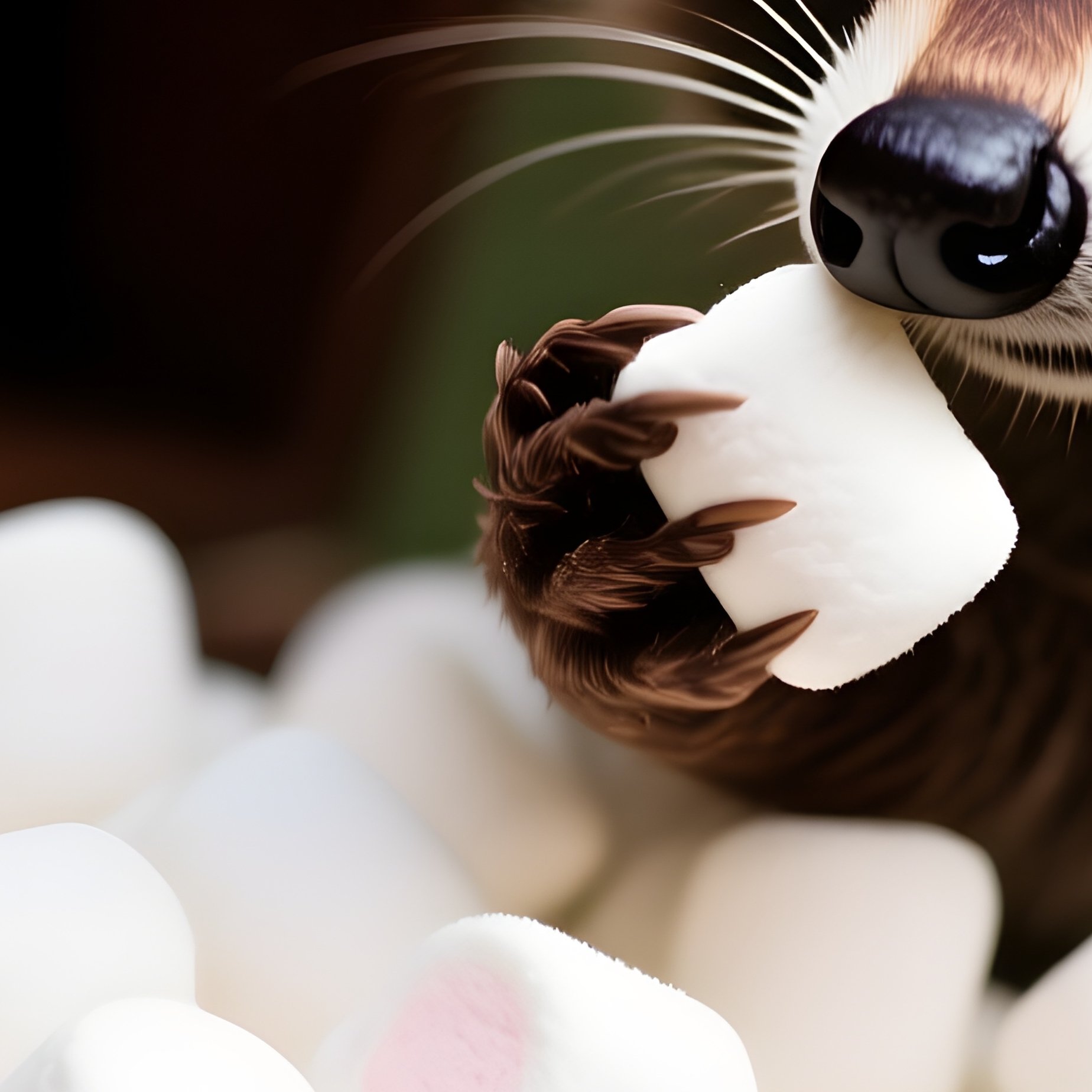 A Raccoon Opening A Treasure Chest Full Of Marshmallows - Full Resolution Quality Preview