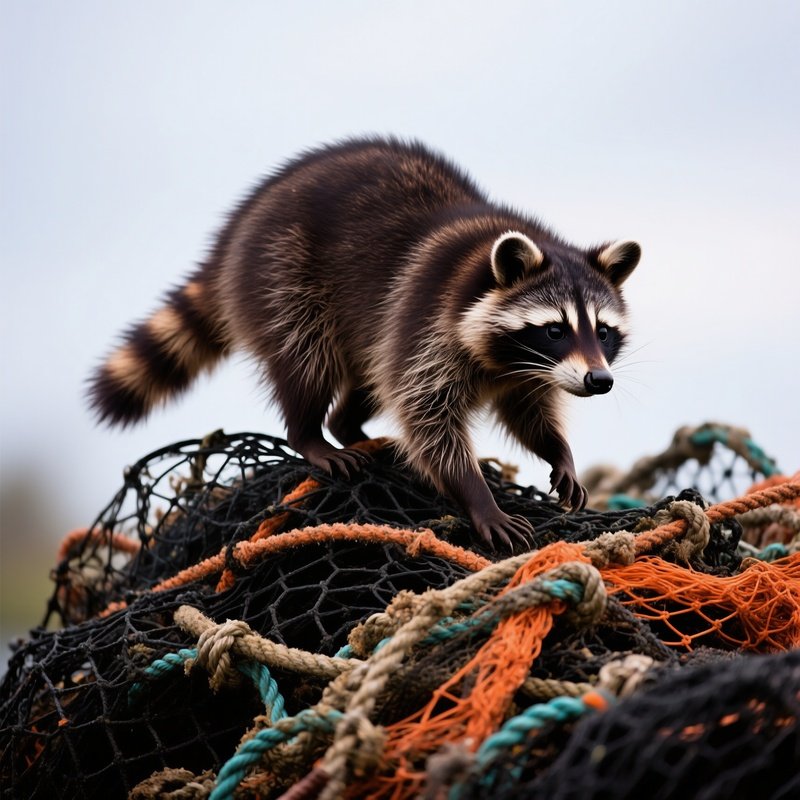 A Raccoon Raccoon Fishing Nets