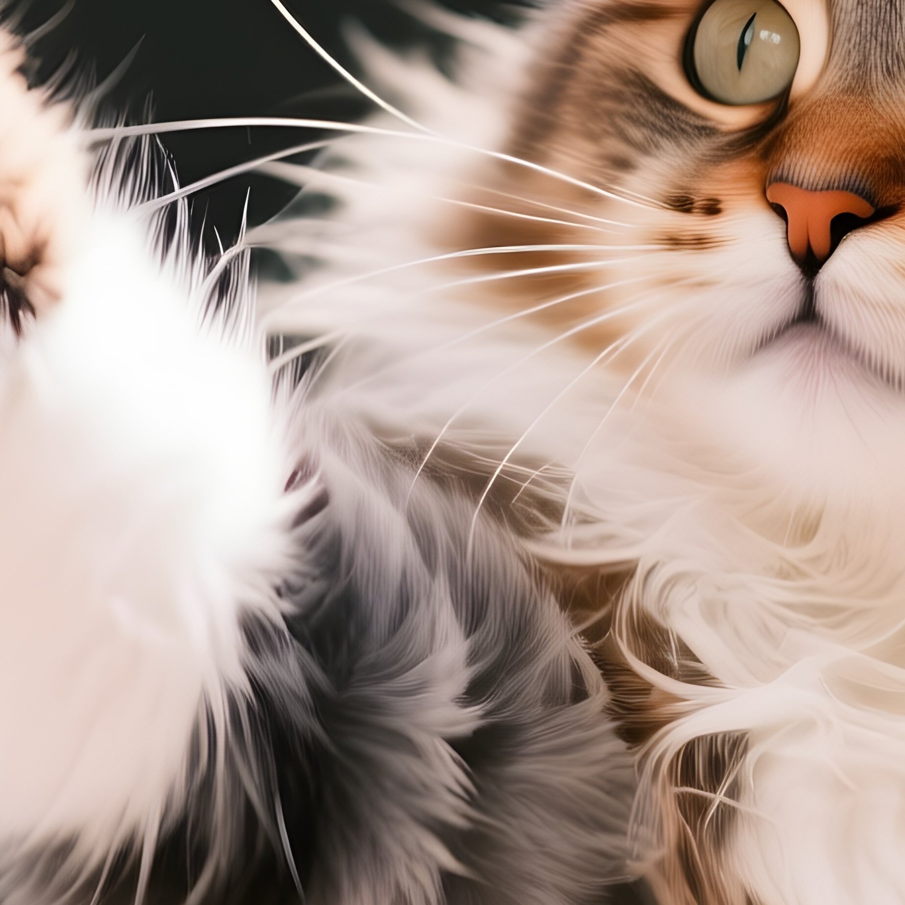 A Ragamuffin Cat Batting At Something With One Paw In A Playful Moment - Full Resolution Quality Preview