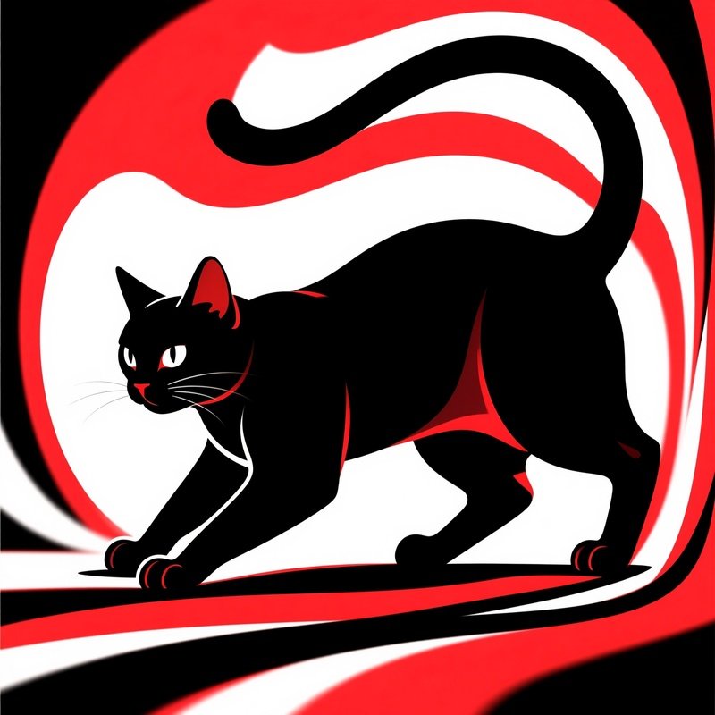 A Ragamuffin Cat Hunting Mode Abstract