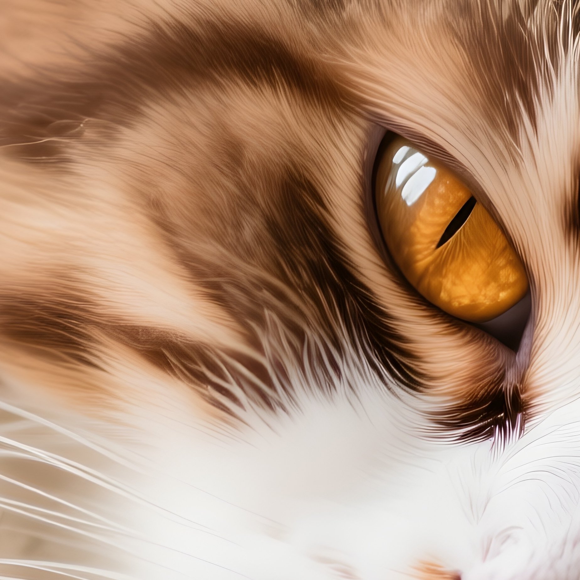 A Ragamuffin Cat Napping With One Eye Open - Full Resolution Quality Preview