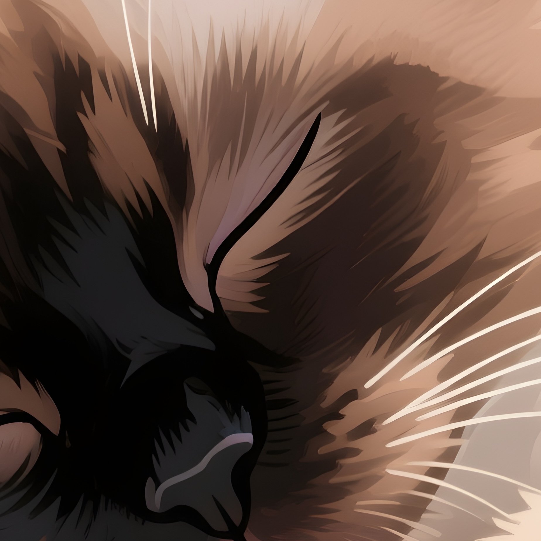 A Ragamuffin Cat Purring With Half Closed Eyes - Full Resolution Quality Preview