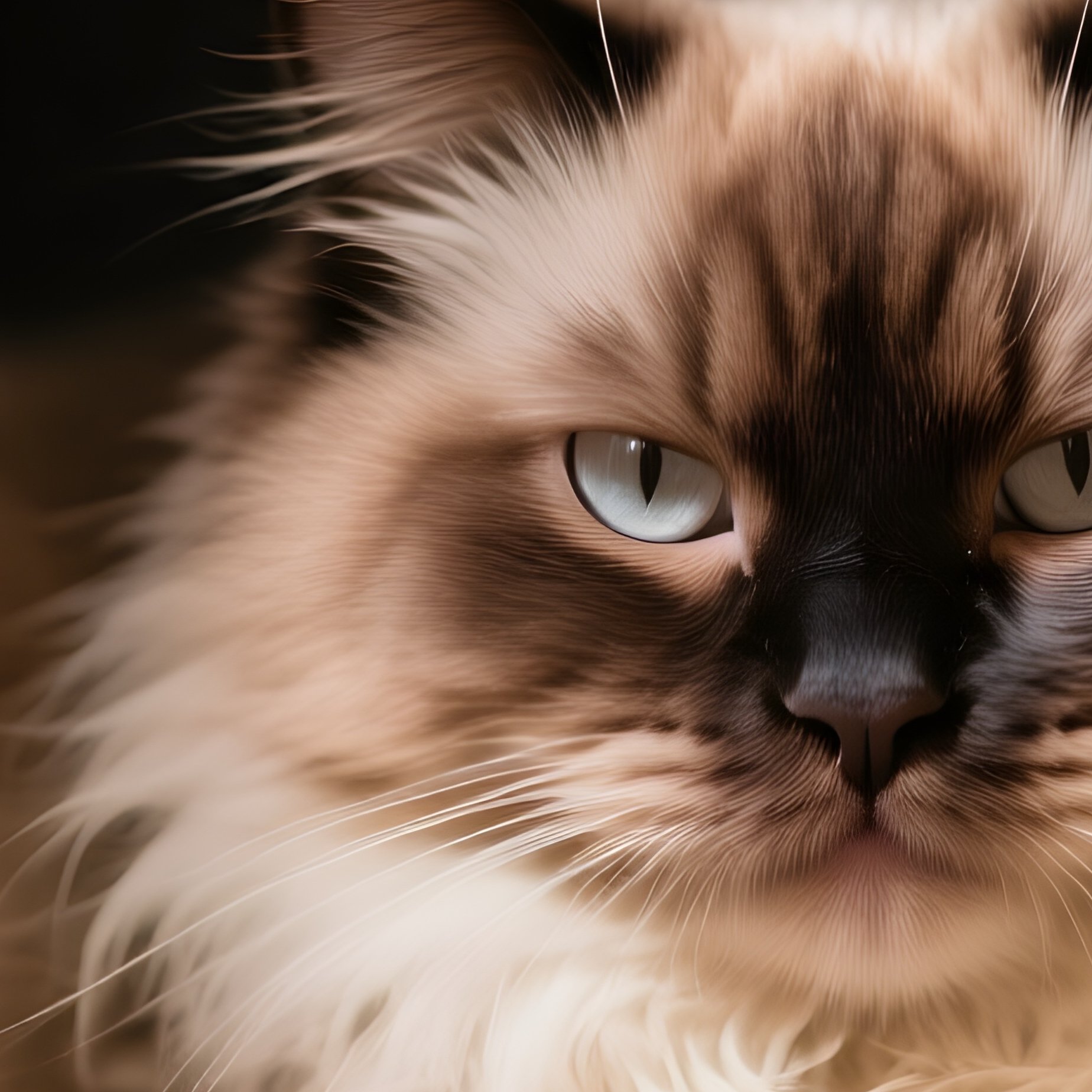 A Ragamuffin Cat Sitting In A Too Small Container - Full Resolution Quality Preview