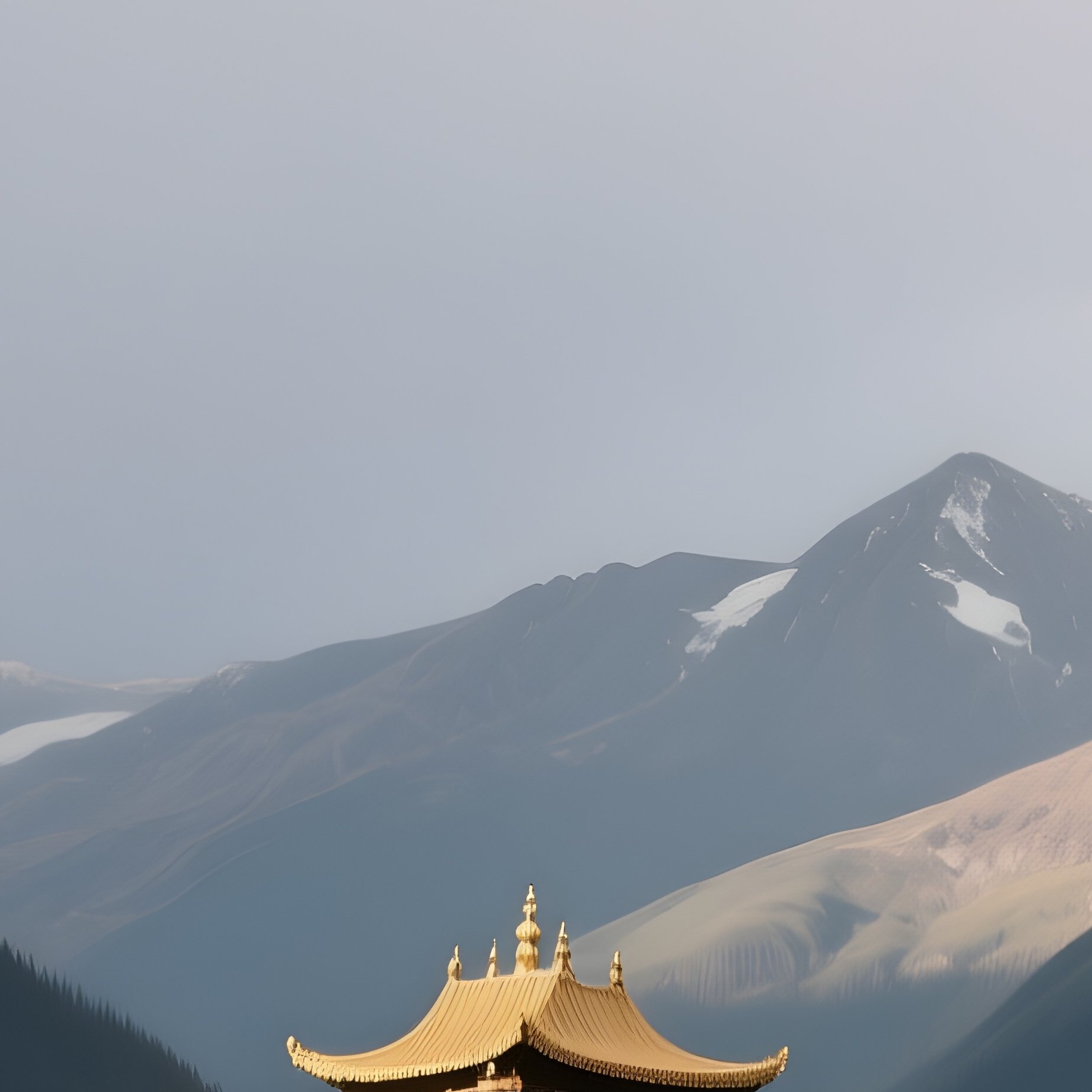 A Rainbow Appearing Above A Remote Monastery In The Mountains - Full Resolution Quality Preview