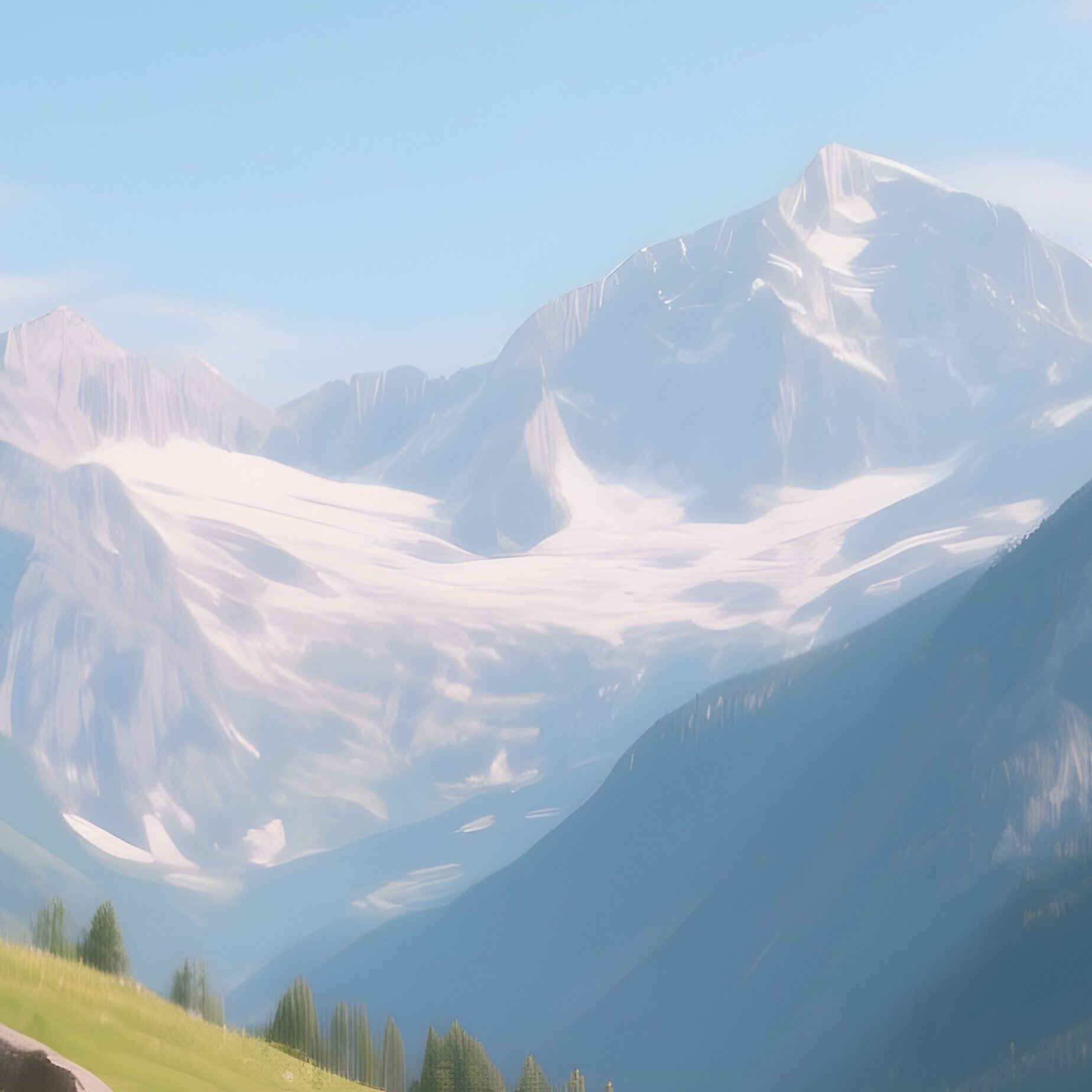 A Rainbow Arching Over An Alpine Meadow Filled With Flowers - Full Resolution Quality Preview