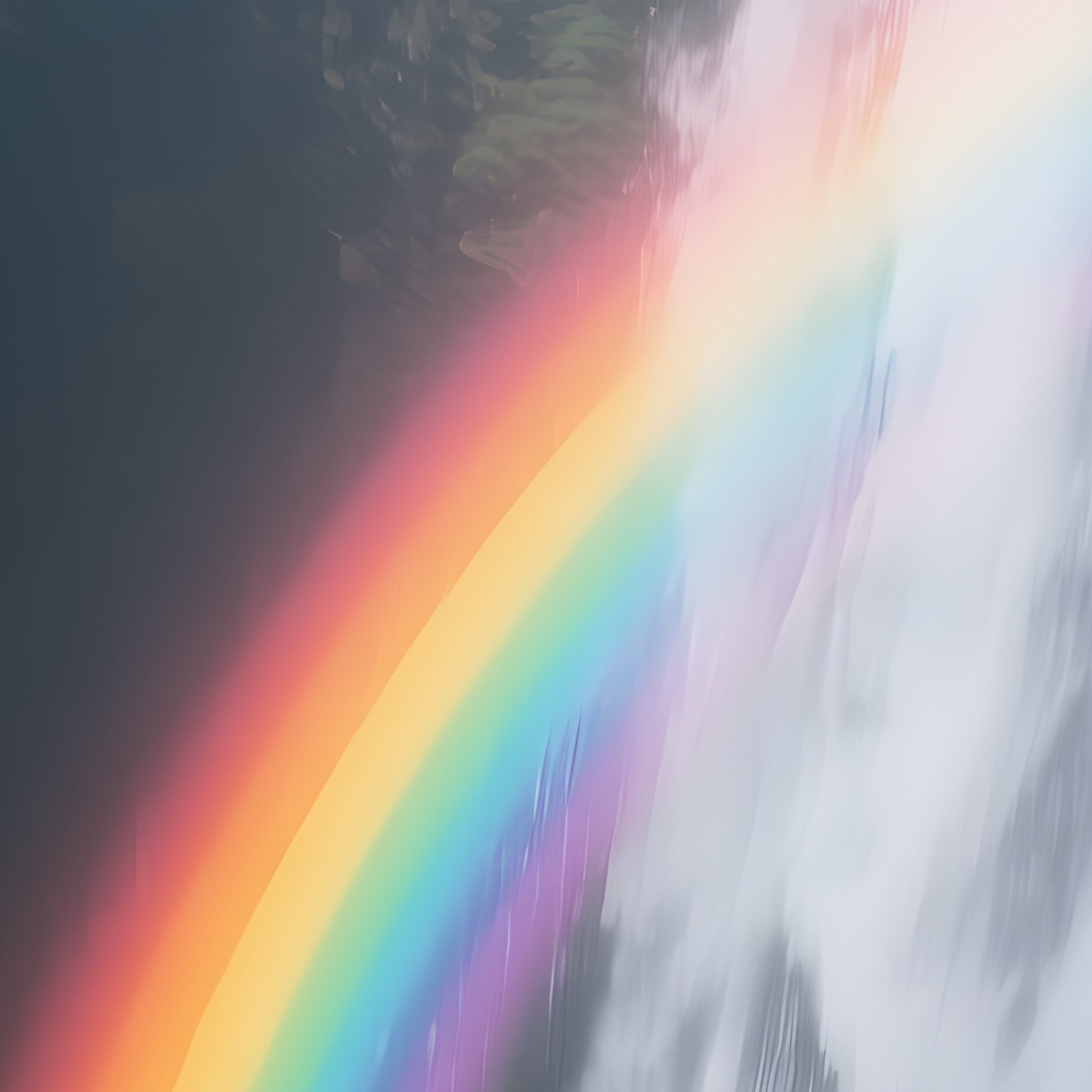 A Rainbow Forming Inside A Cave Waterfall. - Full Resolution Quality Preview