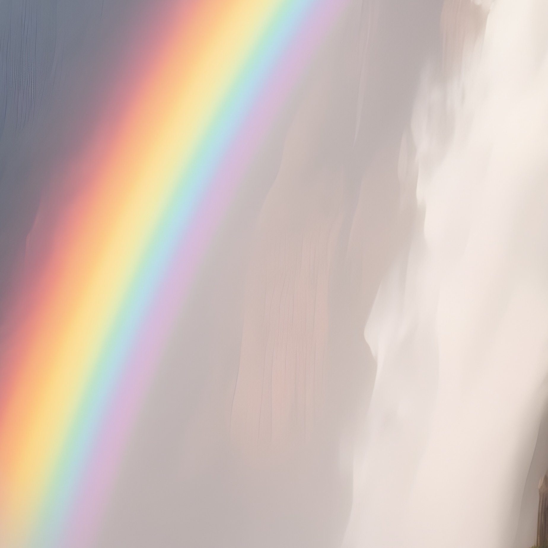 A Rainbow Illuminating The Mist Around A Canyon Cliff - Full Resolution Quality Preview