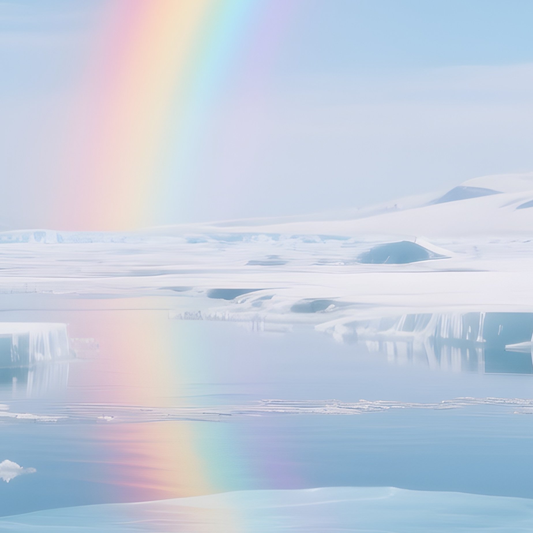 A Rainbow Reflecting In Crystal Clear Arctic Ice - Full Resolution Quality Preview