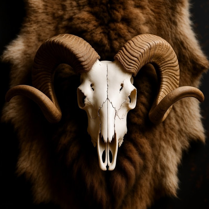A Rams Skull With Prominent Horns Ram Skull