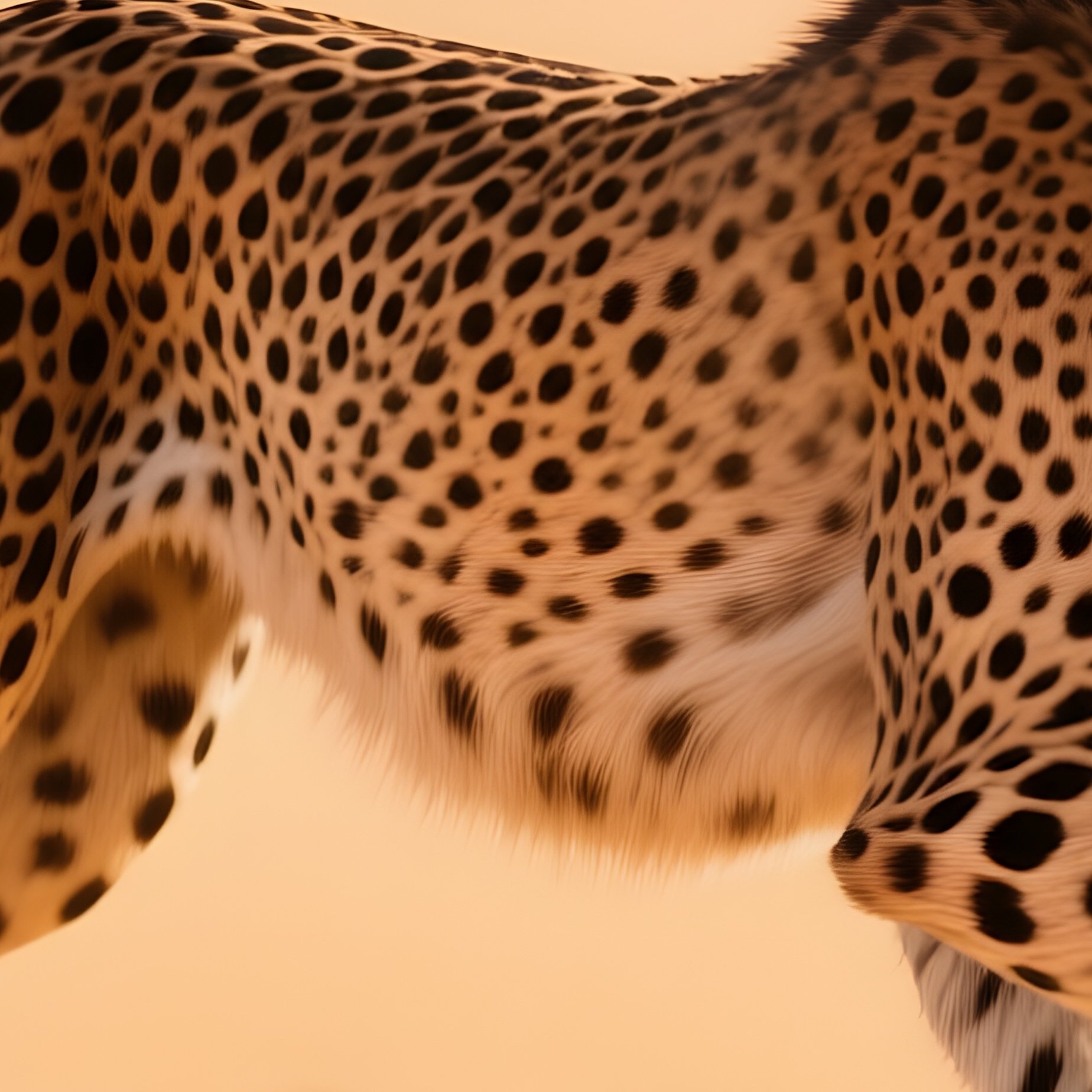 A Rare Saharan Cheetah Sprinting Across Golden Dunes. - Full Resolution Quality Preview