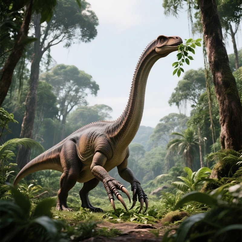 A Realist Dinosaur Therizinosaurus Scene