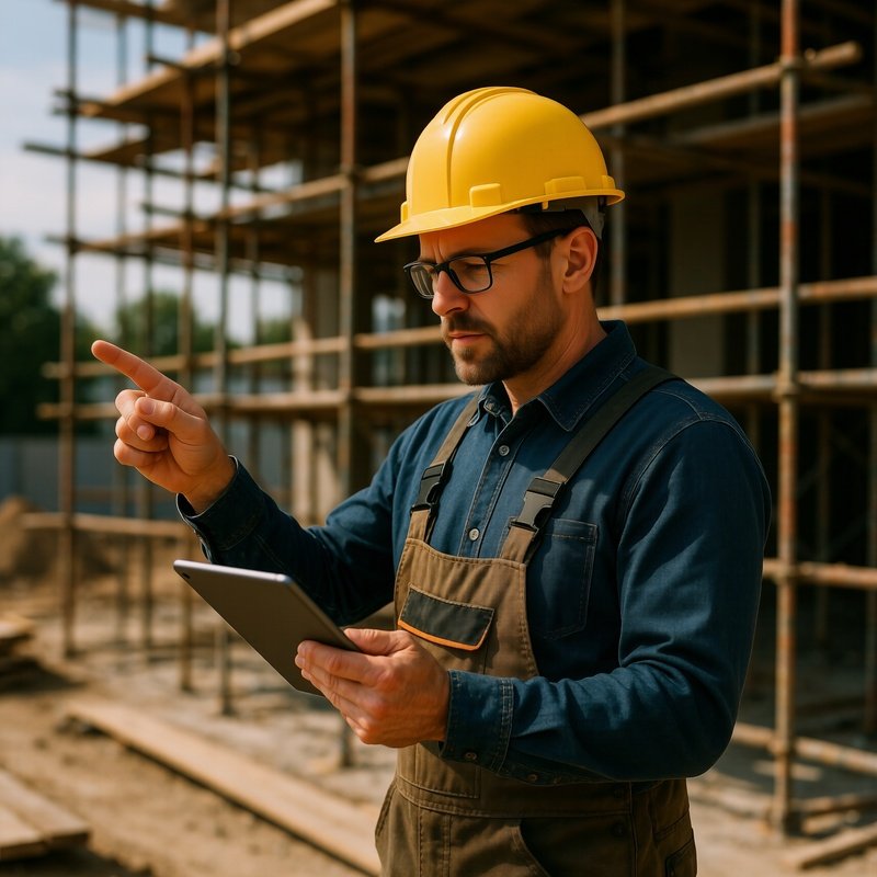 A Realistic Construction Sitewith A Foreman Giving Instructions