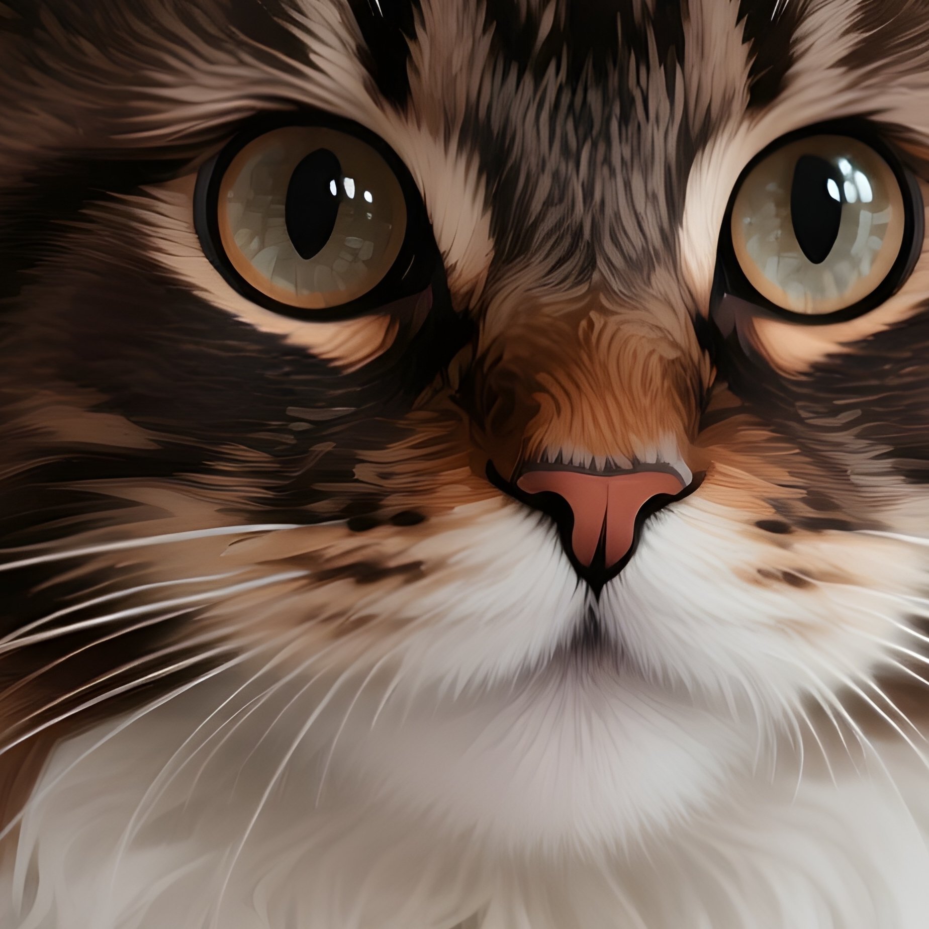 A Realistic Digital Rendition Of A Cat Maine Coon Peeping Out From Under Blanket - Full Resolution Quality Preview