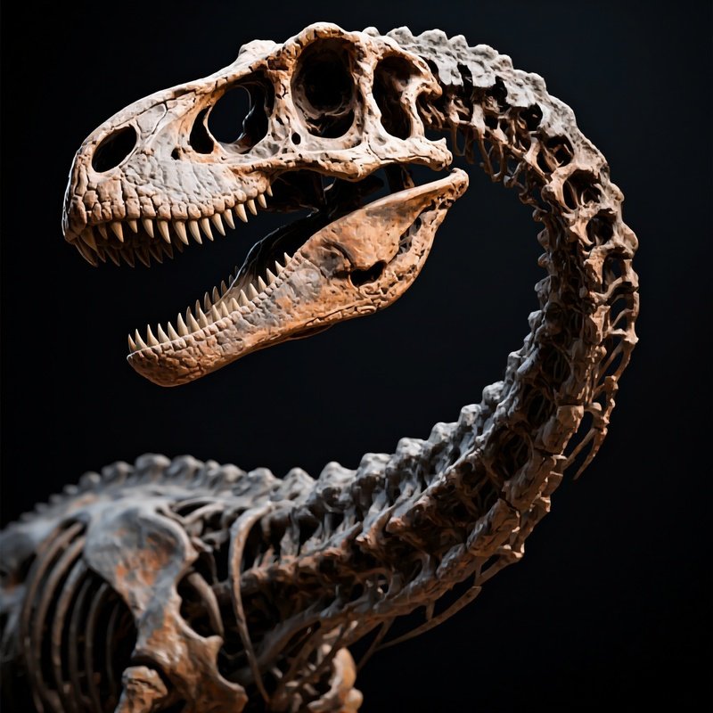 A Reconstructed Skull Of Barosaurus Dinosaur