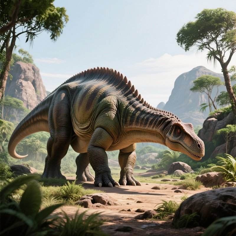 A Reconstruction Of An Alamosaurus Dinosaur