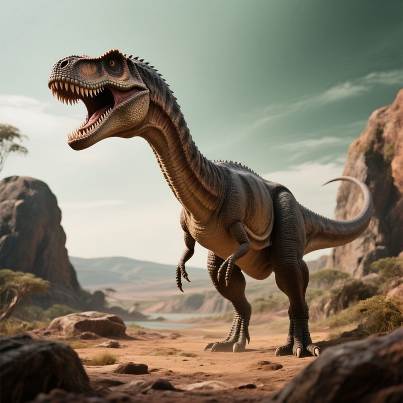 A Reconstruction Of The Dinosaur Giganotosaurus