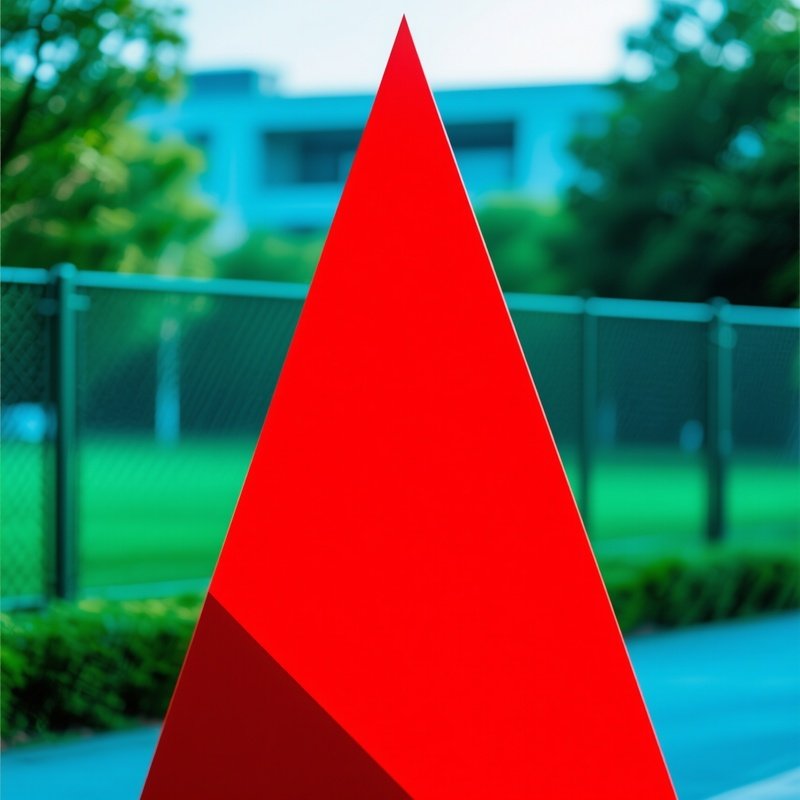A Red Geometric Shape Overlaying A Blurred Background Abstract Red