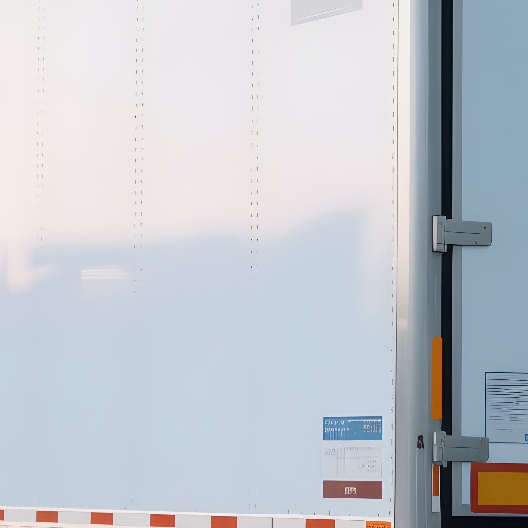 A Refrigerated Articulated Truck Parked Beside A Cold Storage Facility - Full Resolution Quality Preview