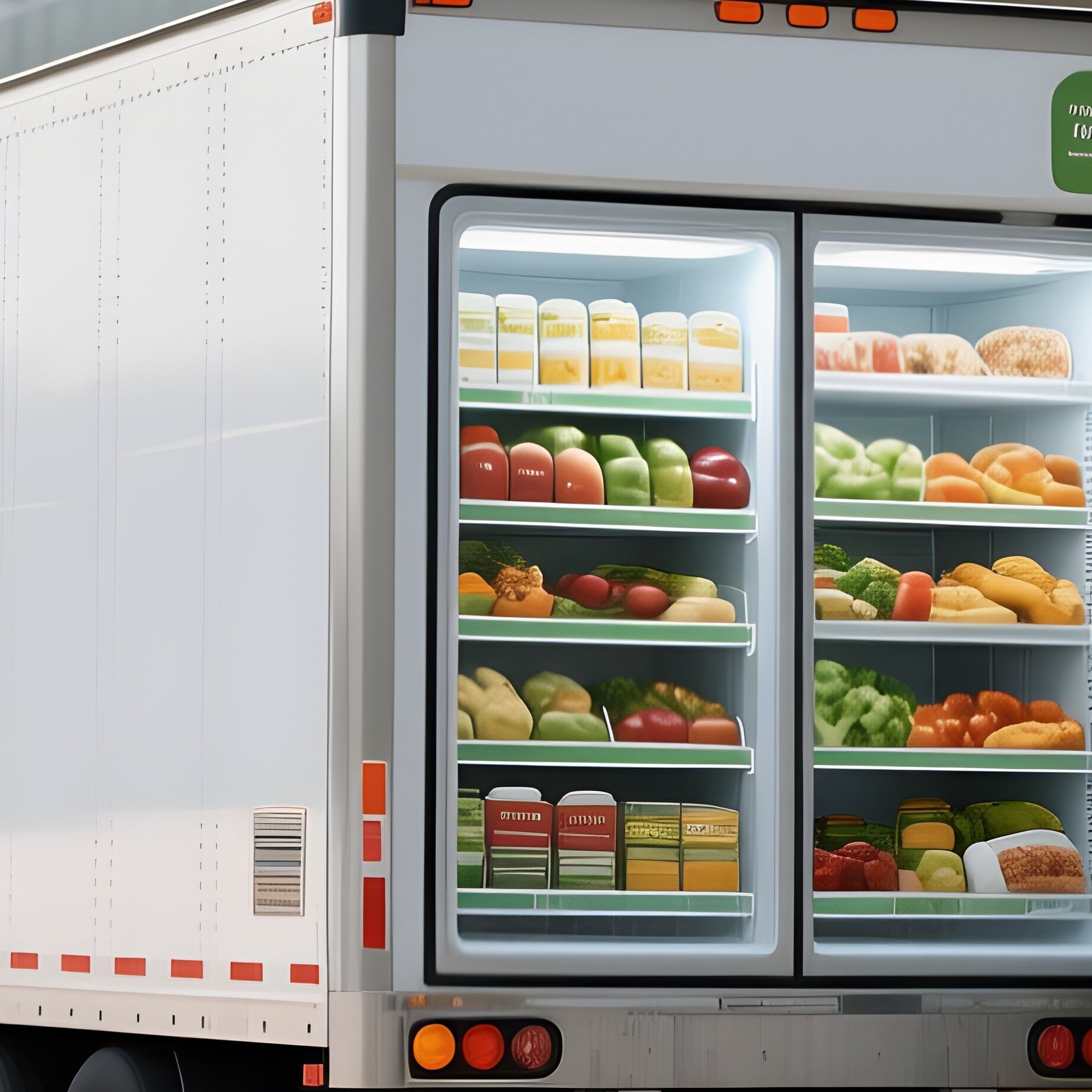 A Refrigerated Semi Departing A Food Distribution Center - Full Resolution Quality Preview