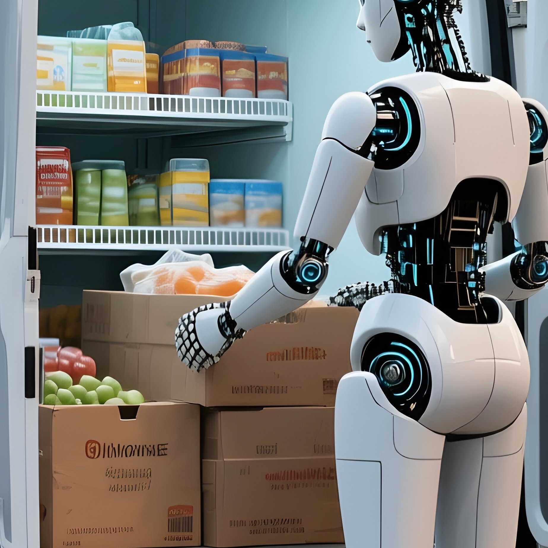 A Refrigerated Van Unloading Goods Behind A Grocery Store - Full Resolution Quality Preview