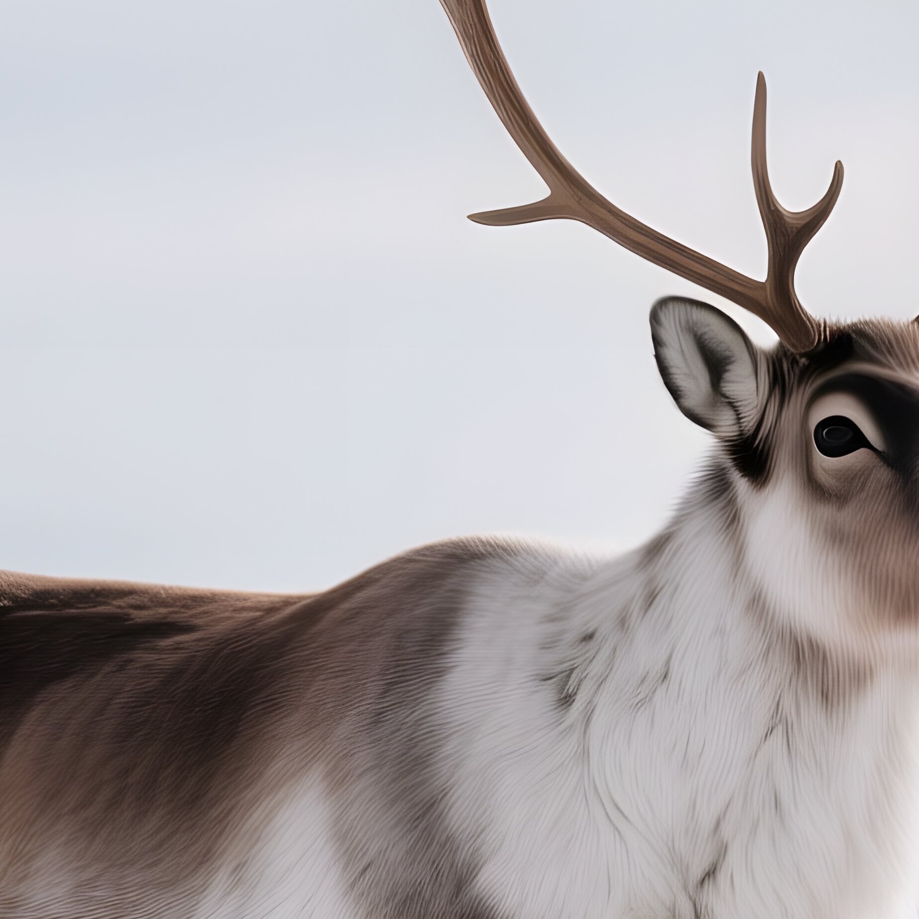A Reindeer Standing In A Snowy Landscape Reindeer Snow - Full Resolution Quality Preview