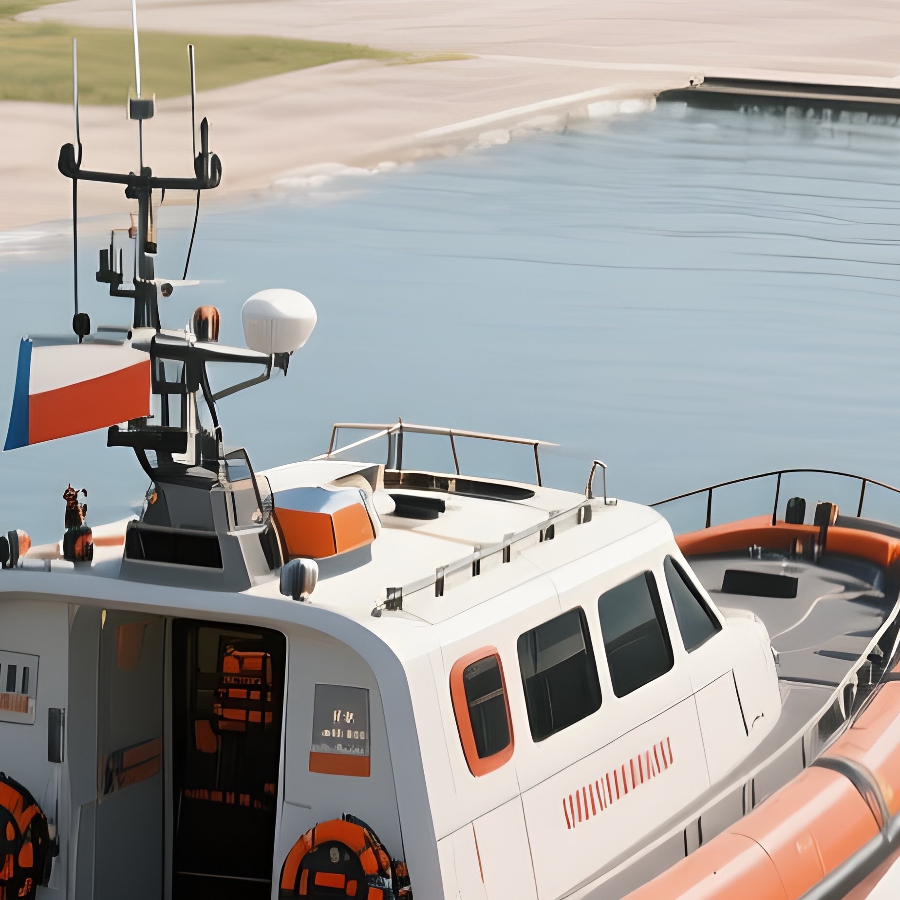 A Rescue Craft Moving Toward A Marked Training Zone - Full Resolution Quality Preview
