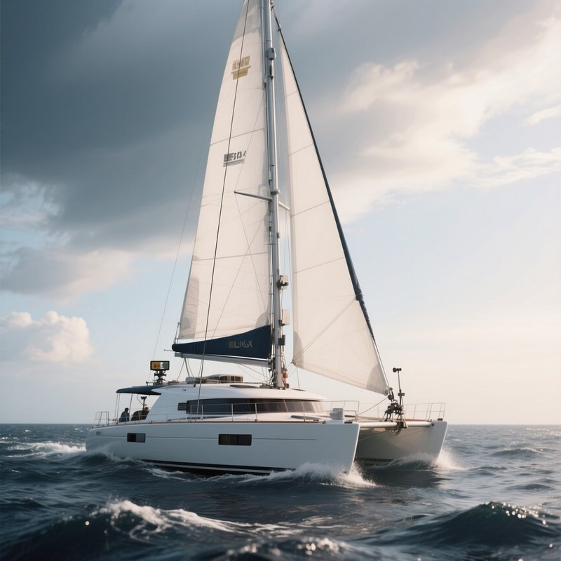 A Research Catamaran Recording Weather Data Mid Ocean