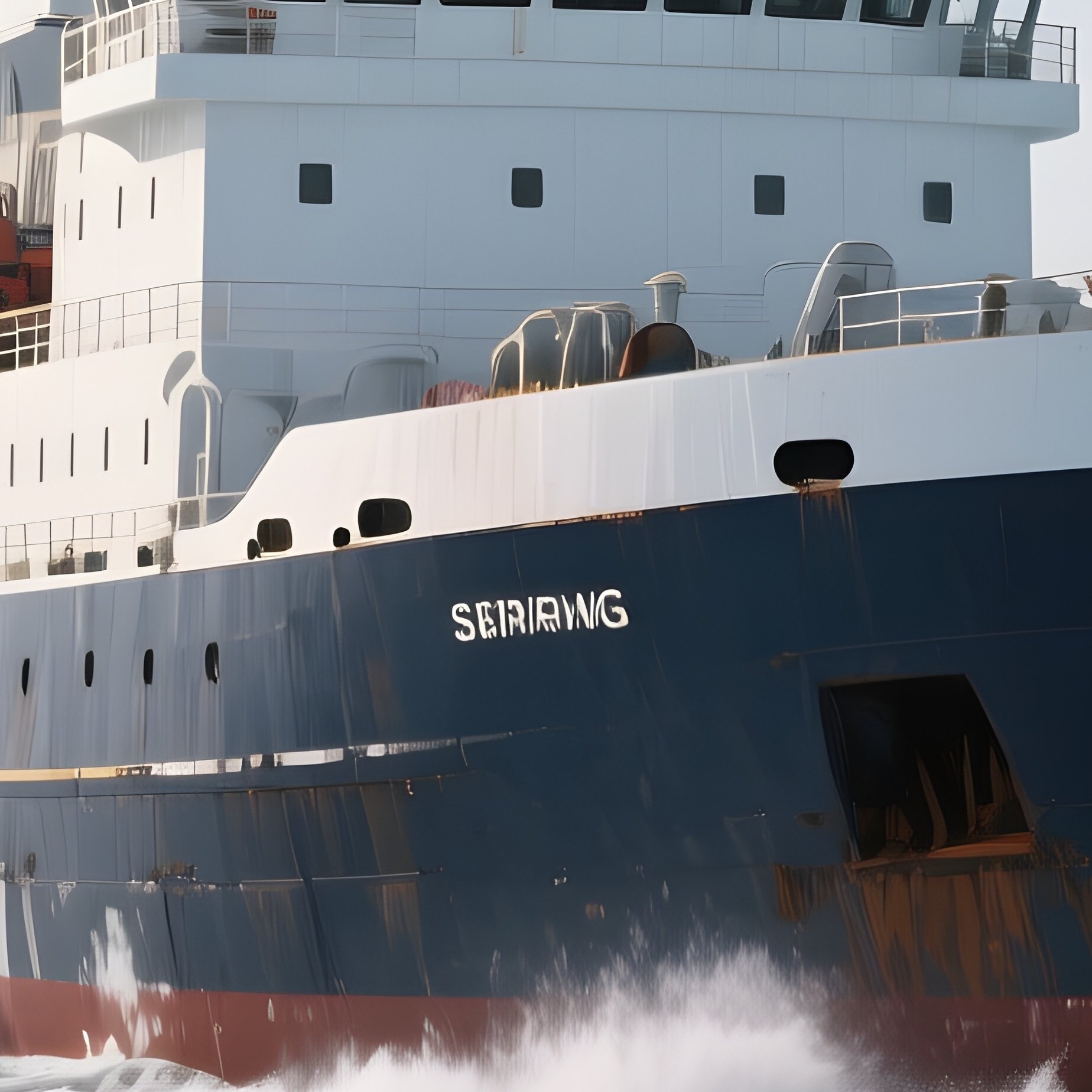 A Research Icebreaker Pushing Through Solid Sea Ice Fields - Full Resolution Quality Preview