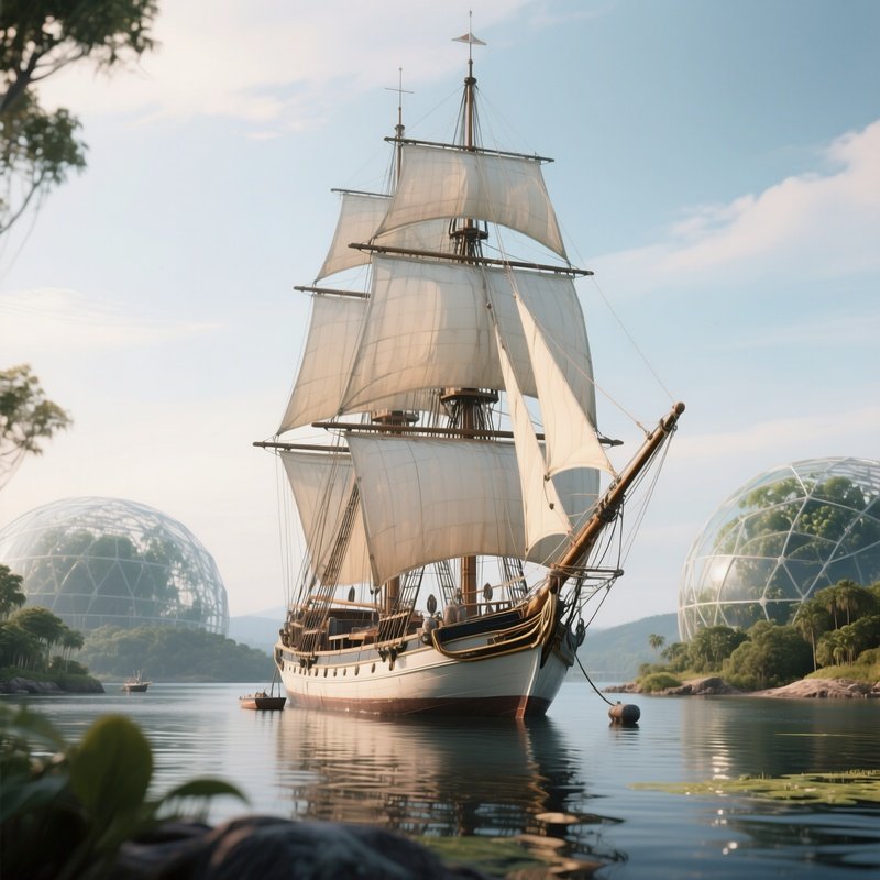 A Research Schooner Anchored Near A Biosphere Reserve