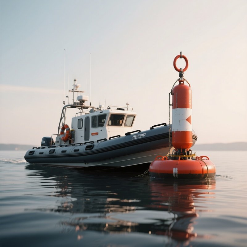 A Rigid Hull Inflatable Boat Circling A Training Buoy