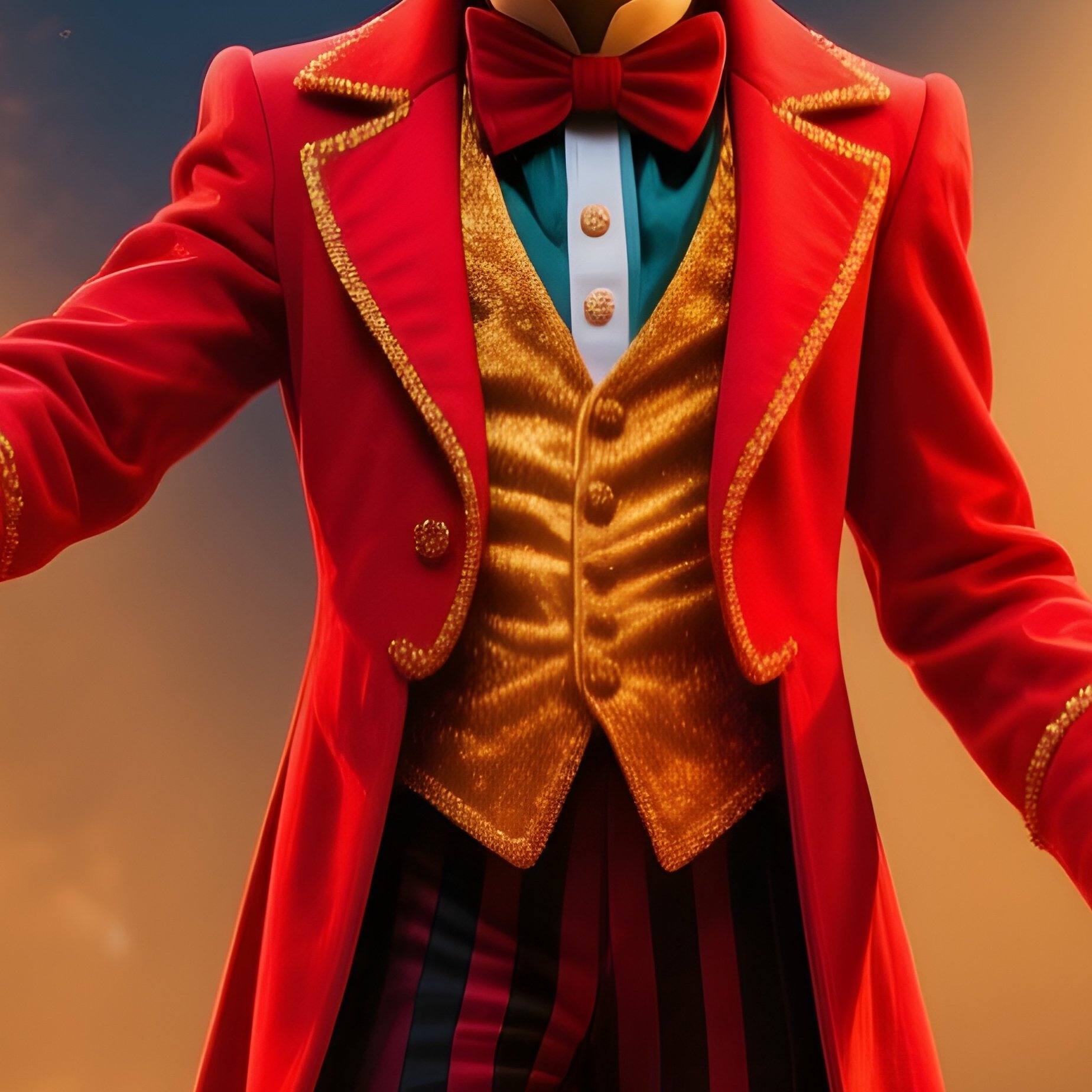 A Ringmaster In A Red Coat Tipping His Hat Beneath Golden Spotlights 2 - Full Resolution Quality Preview