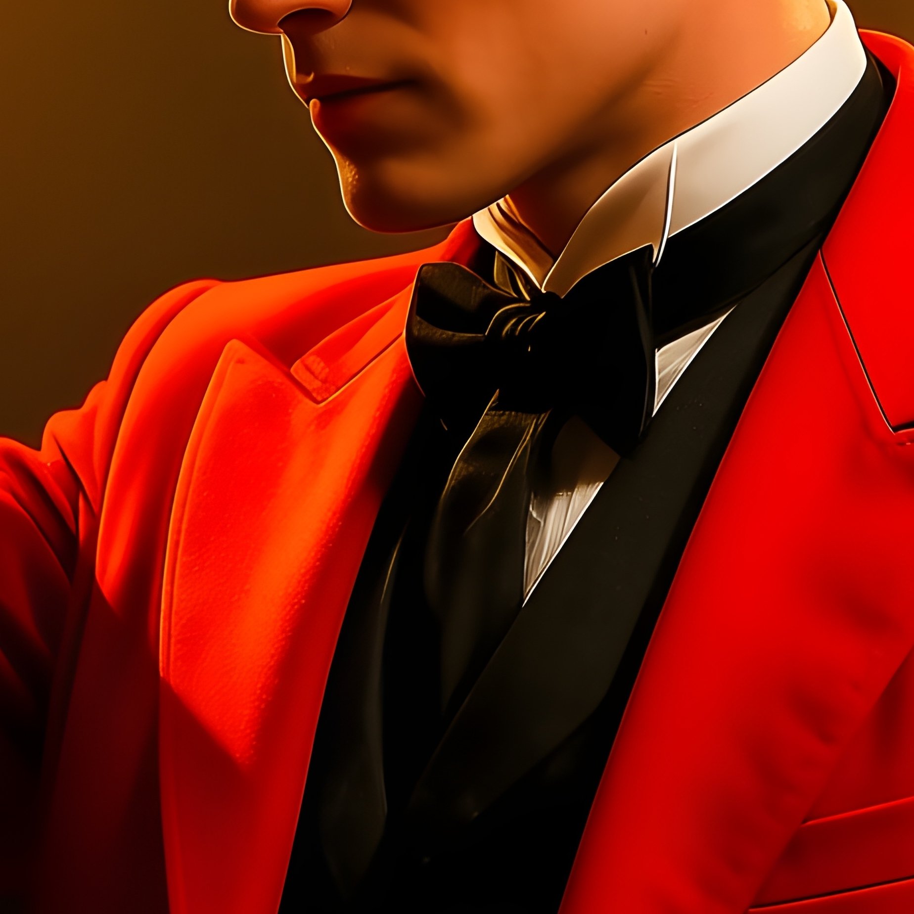 A Ringmaster In A Red Coat Tipping His Hat Beneath Golden Spotlights - Full Resolution Quality Preview