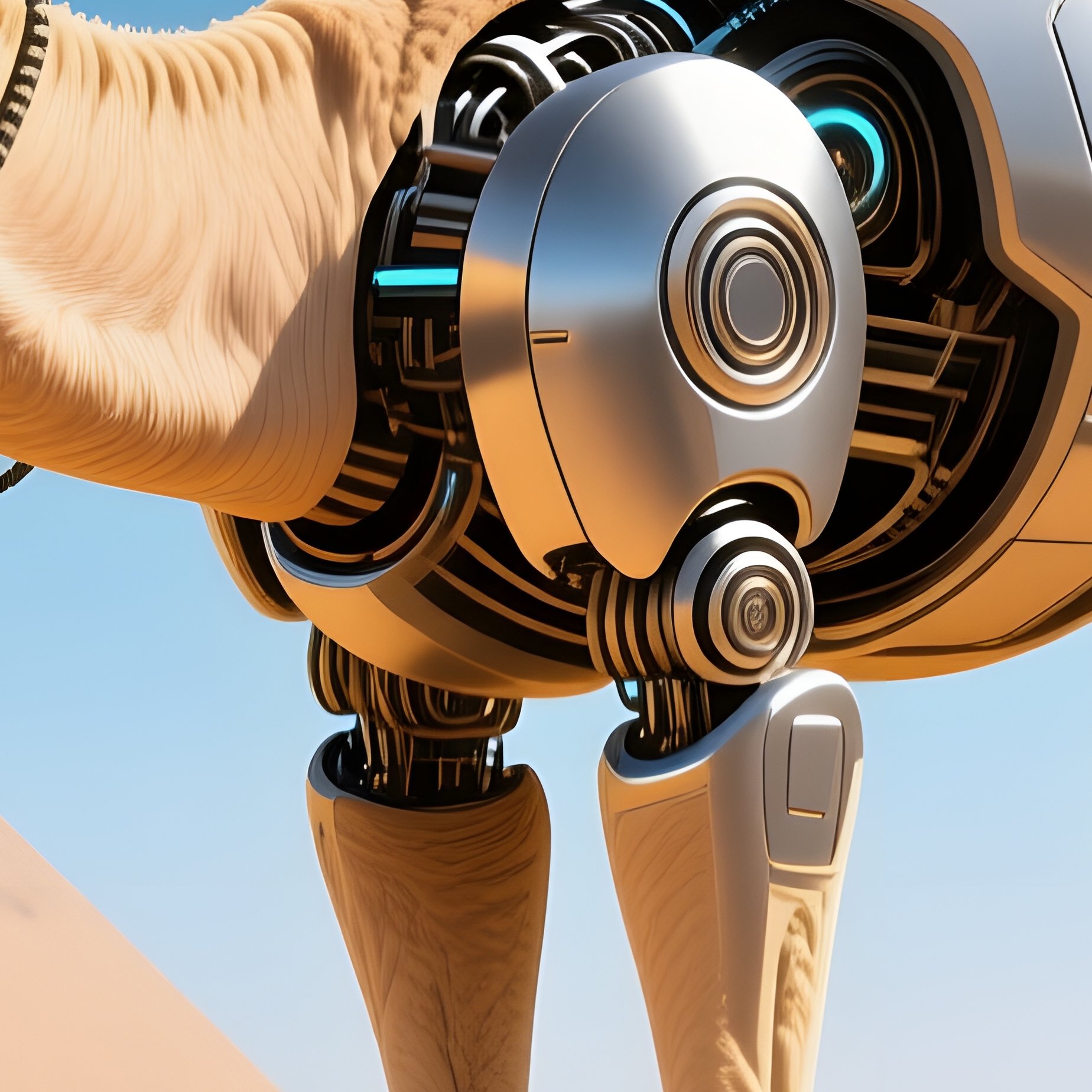 A Robotic Camel In A Desert Setting Robotic Camel Pyramids - Full Resolution Quality Preview