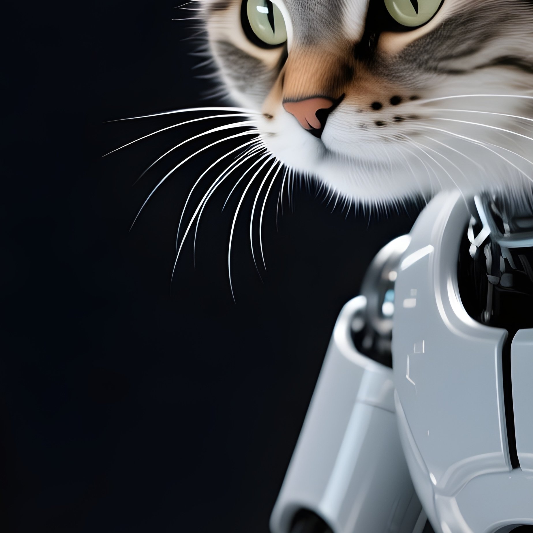 A Robotic Ragamuffin Cat On A Laptop - Full Resolution Quality Preview