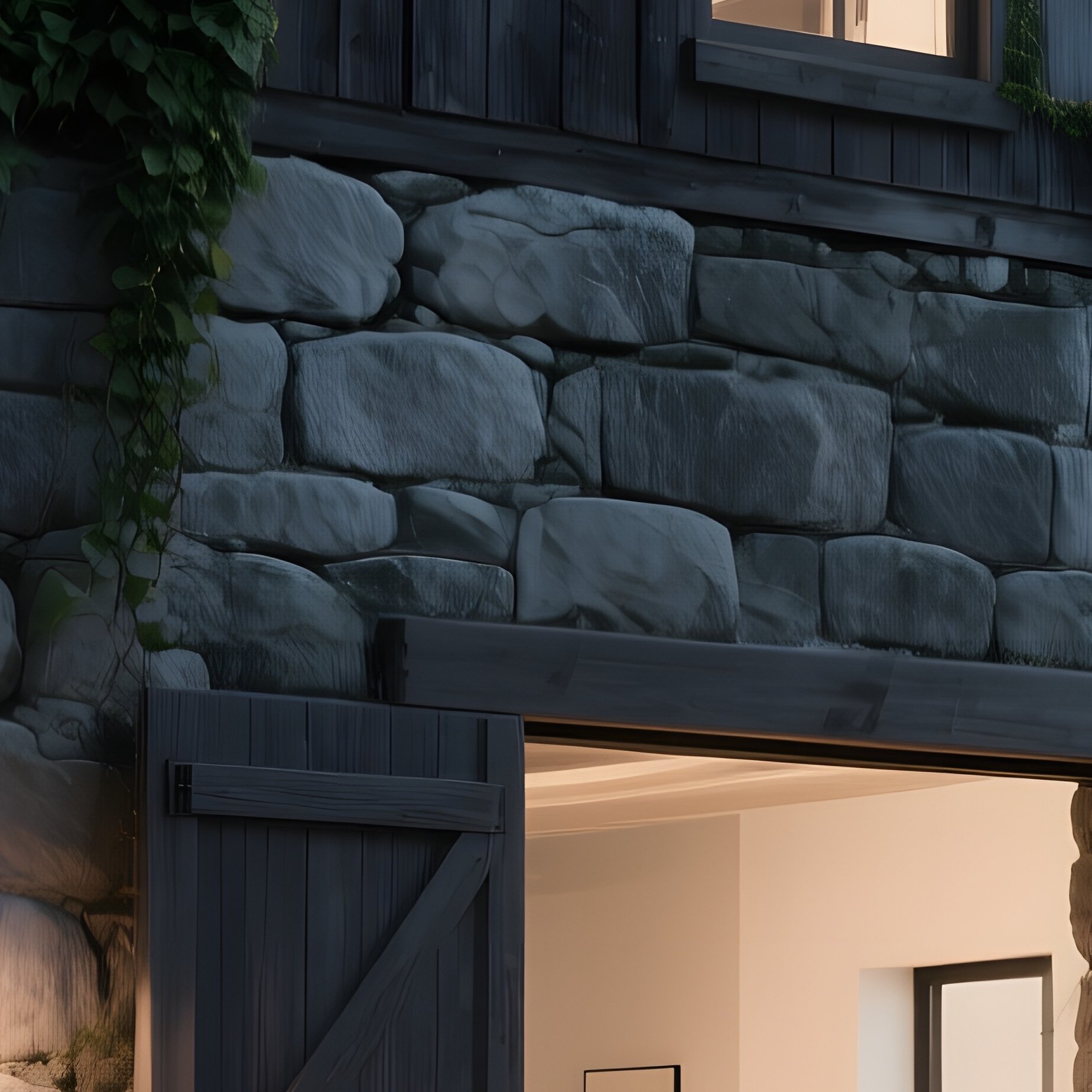 A Rugged Stone Barn Converted Into A Loft Apartment, Its Thick Limestone Walls Adorned With - Full Resolution Quality Preview