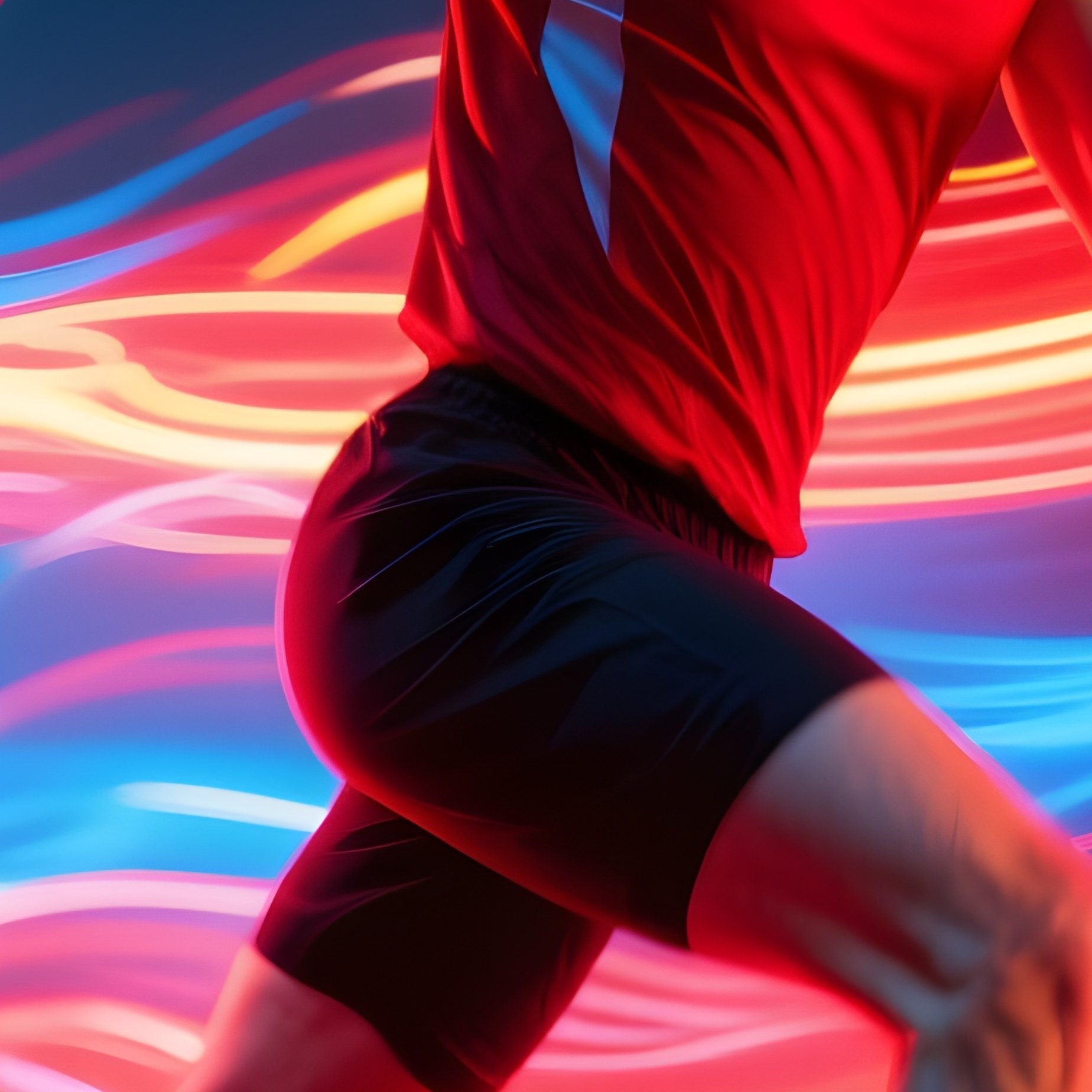 A Runner Crimson Dash Leaving Trails Of Light - Full Resolution Quality Preview