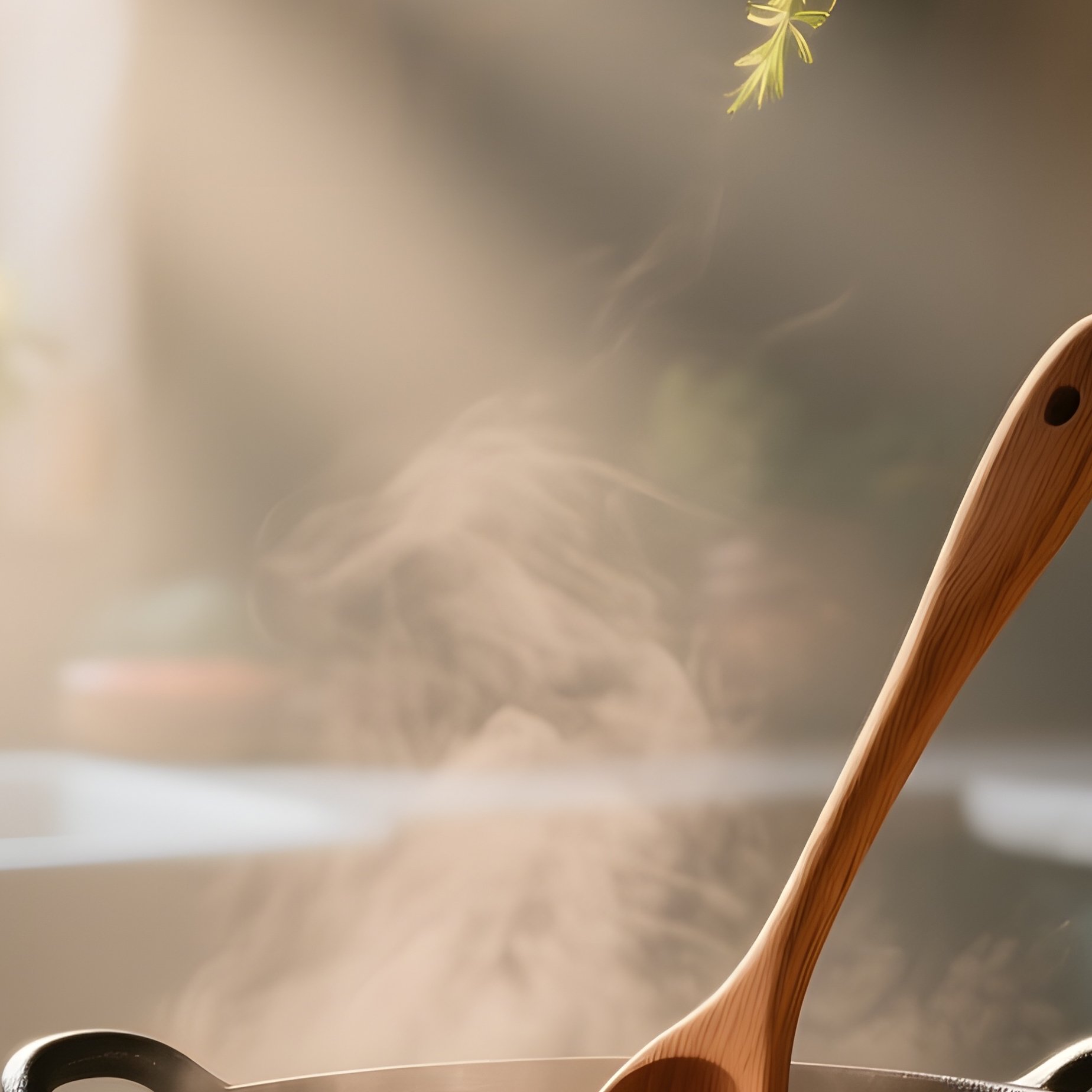 A Rustic European Kitchen At Dawn, Sunbeams Streaming Through Arched Windows Onto A Stone - Full Resolution Quality Preview